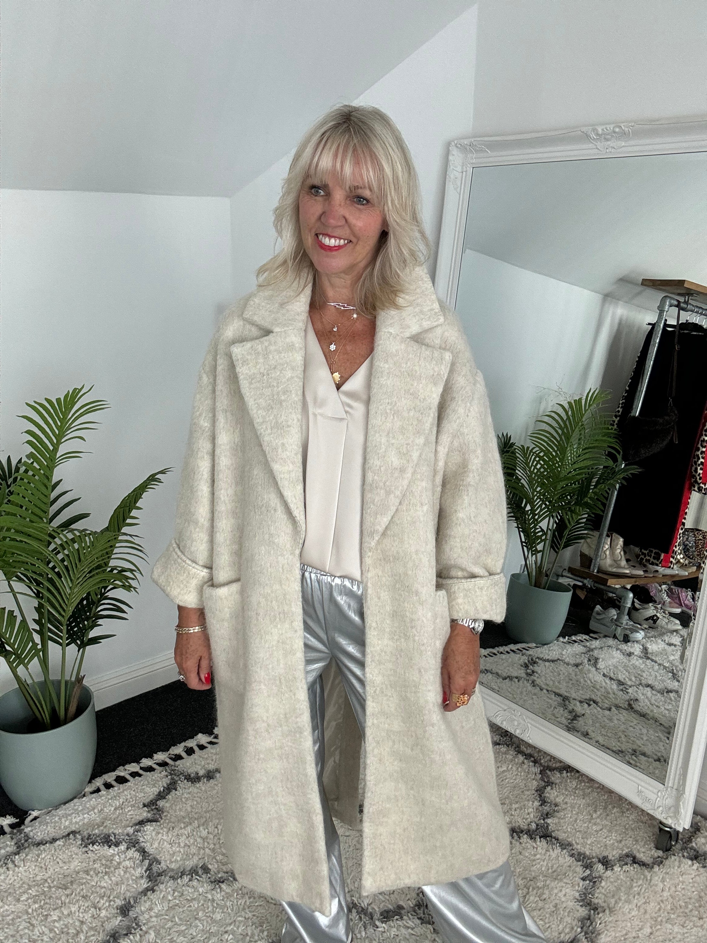 Luxury Wool Coat in Winter White