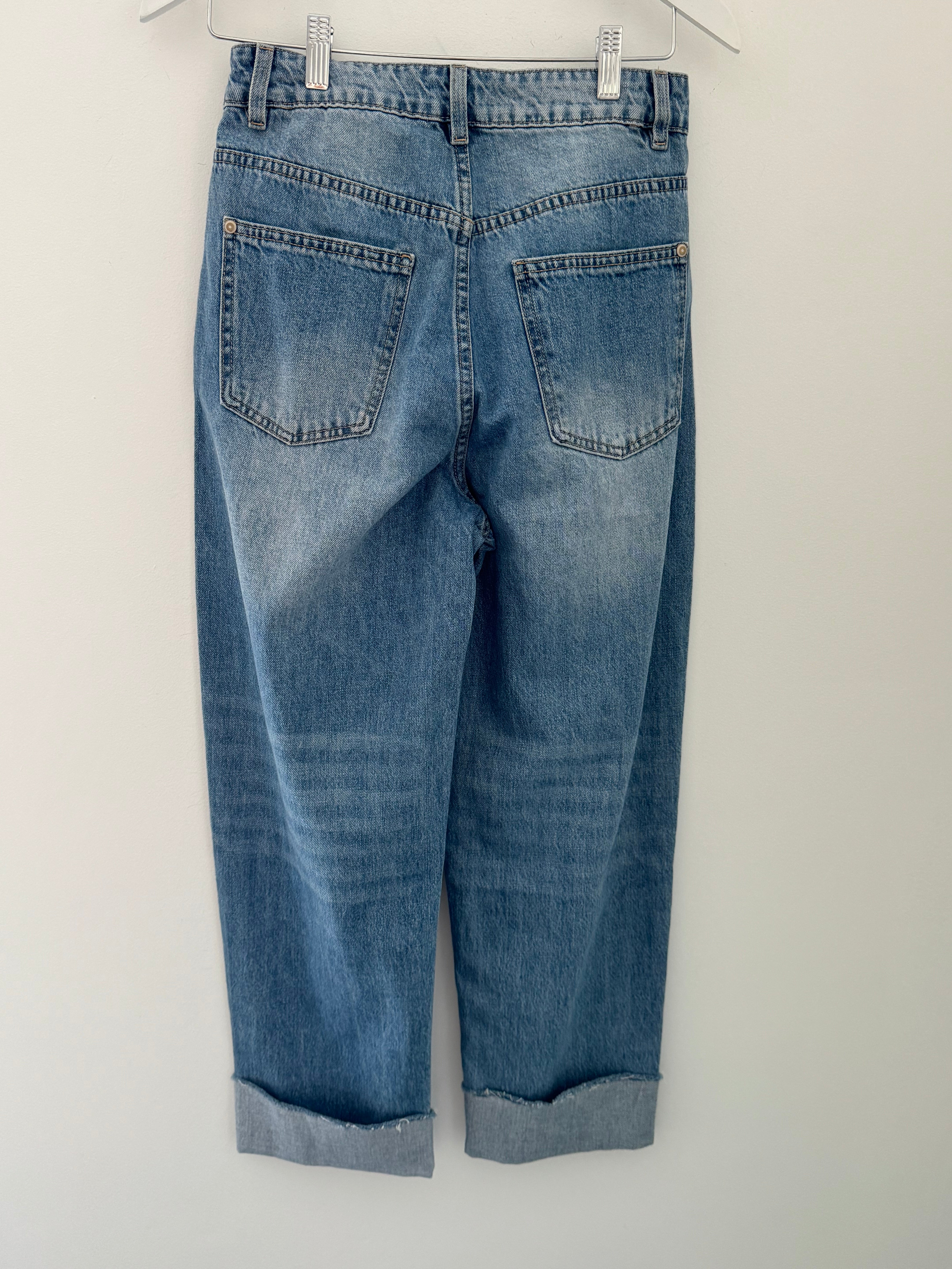 Straight Leg Jeans with Turnups