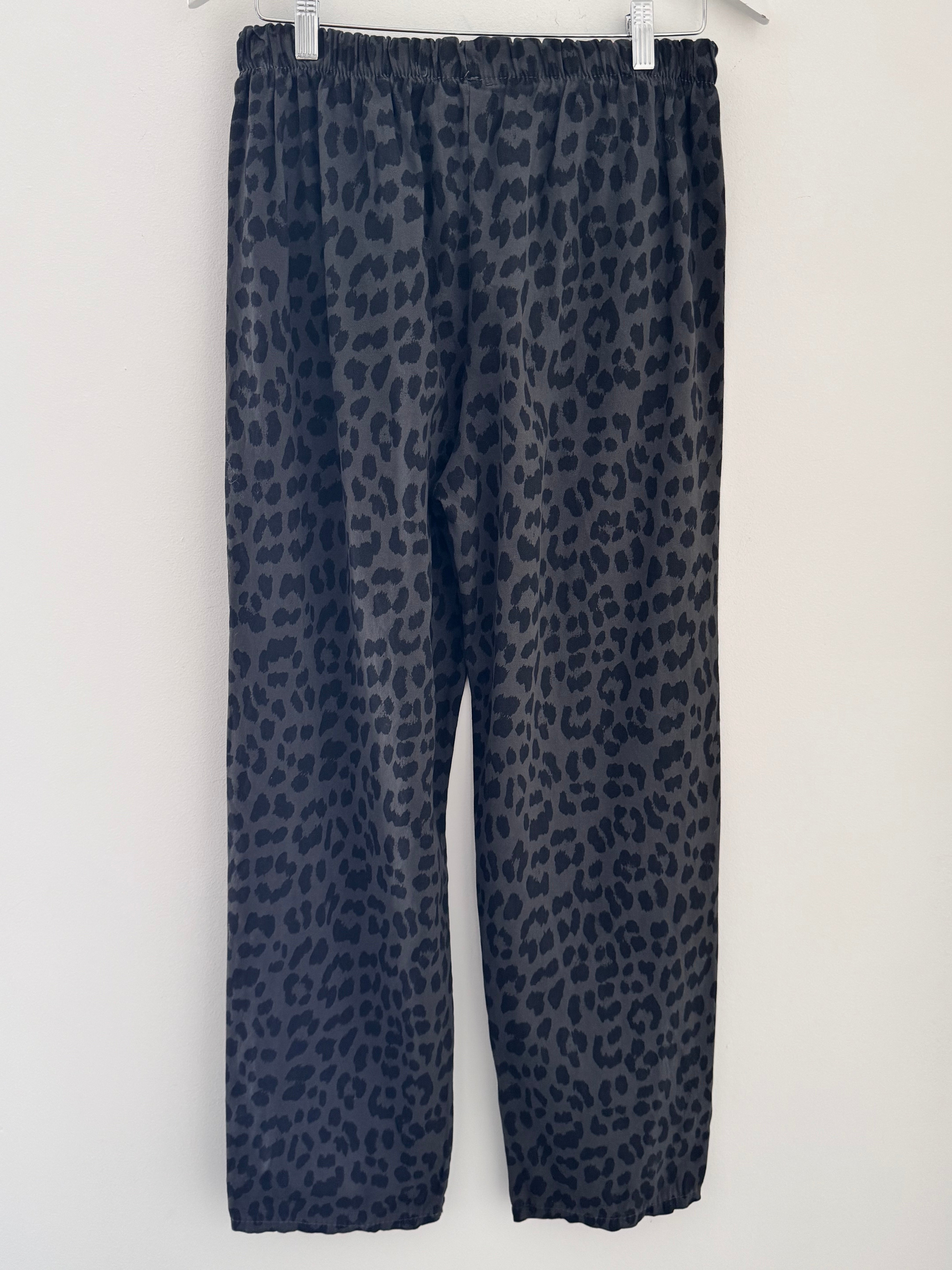 Animal Print Trousers in Charcoal Leopard