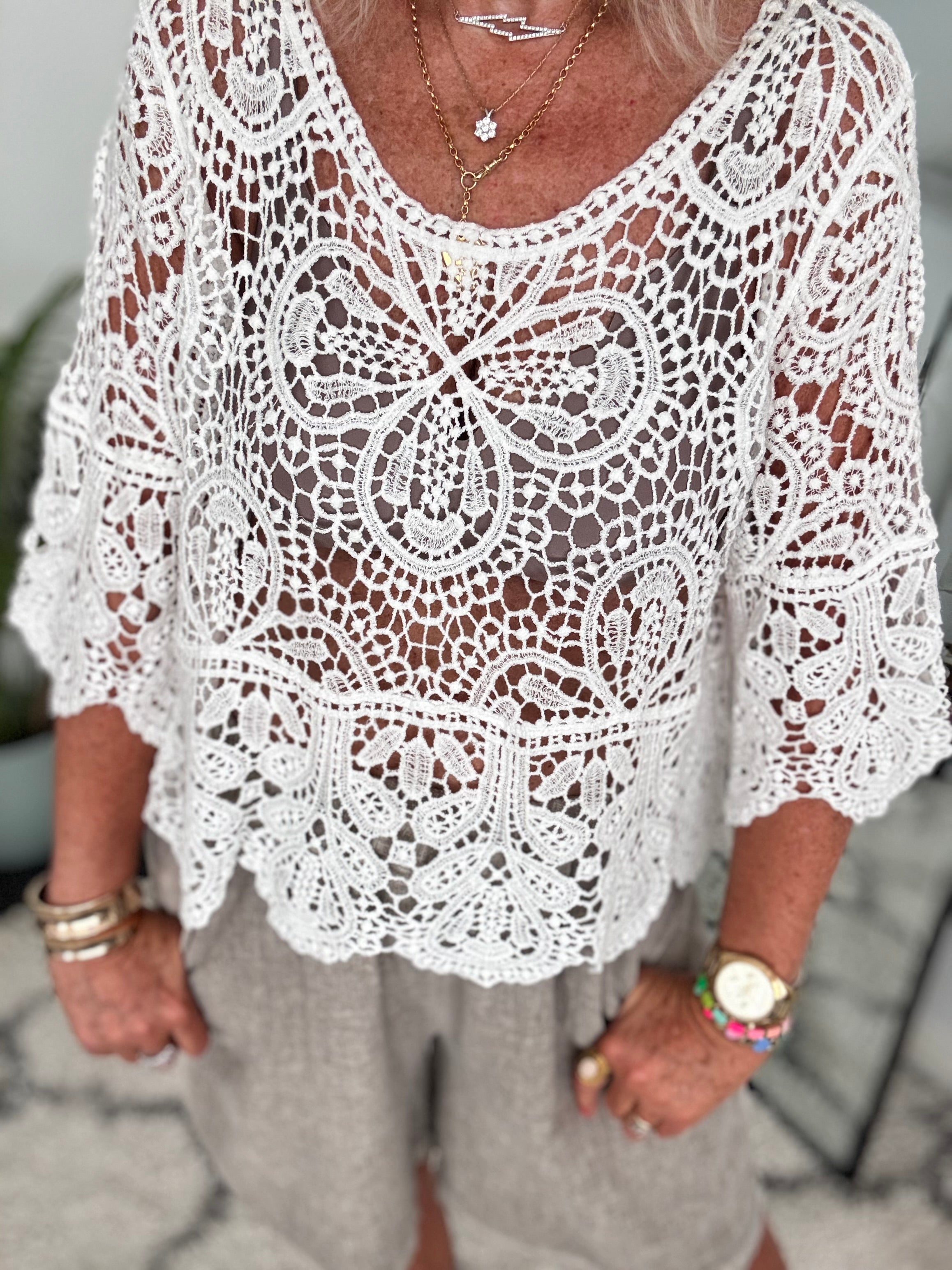 Crochet Top in Ivory