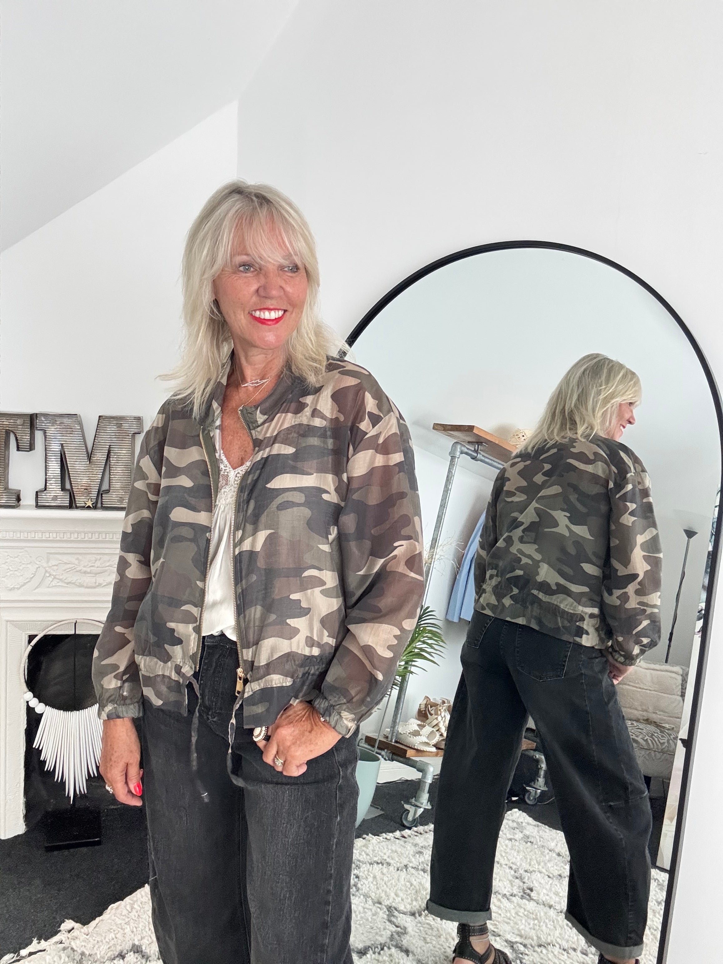 Lightweight Bomber Jacket in Camo