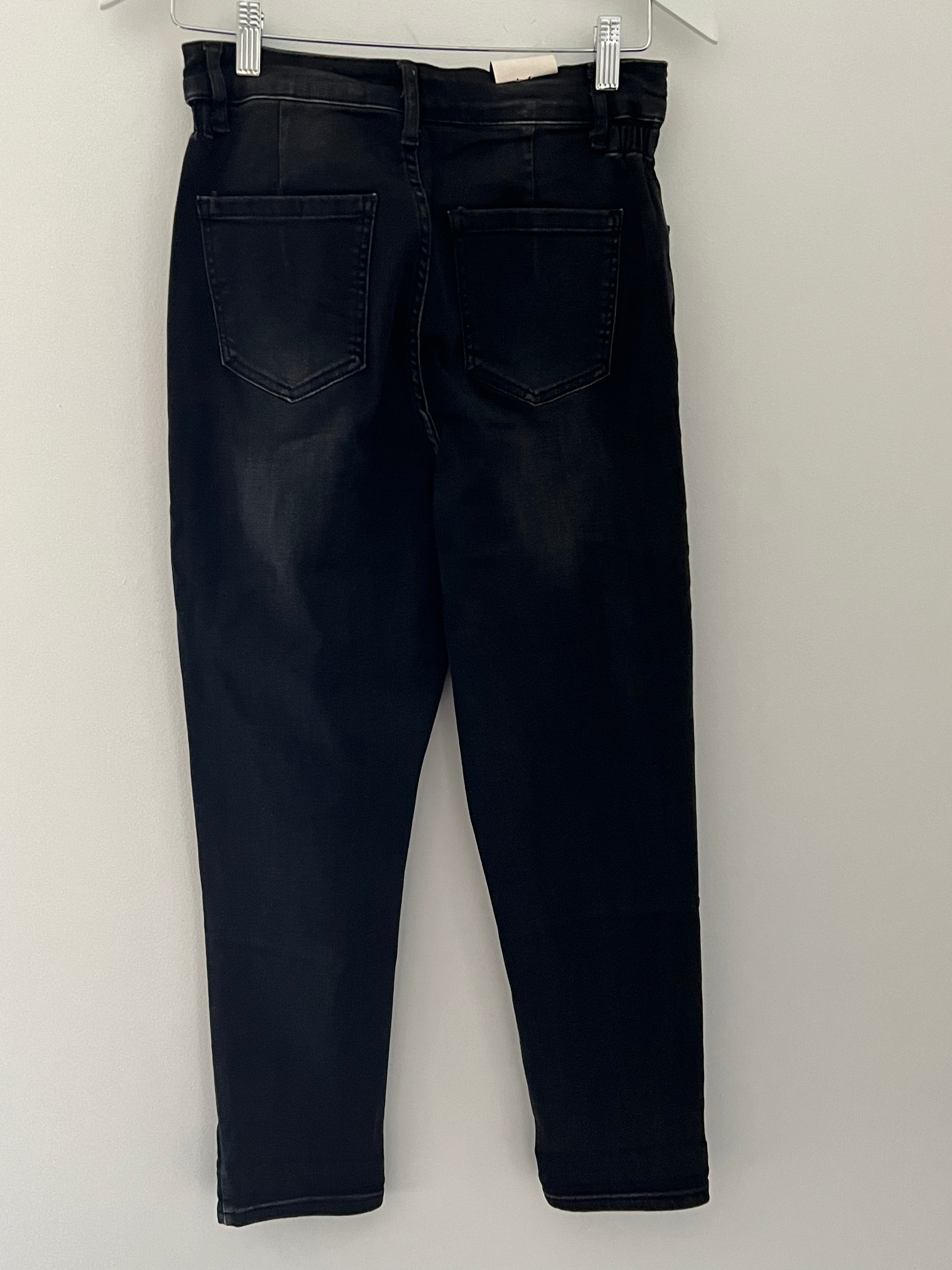 Slimfit Stretch Two Button Jeans in Black Denim