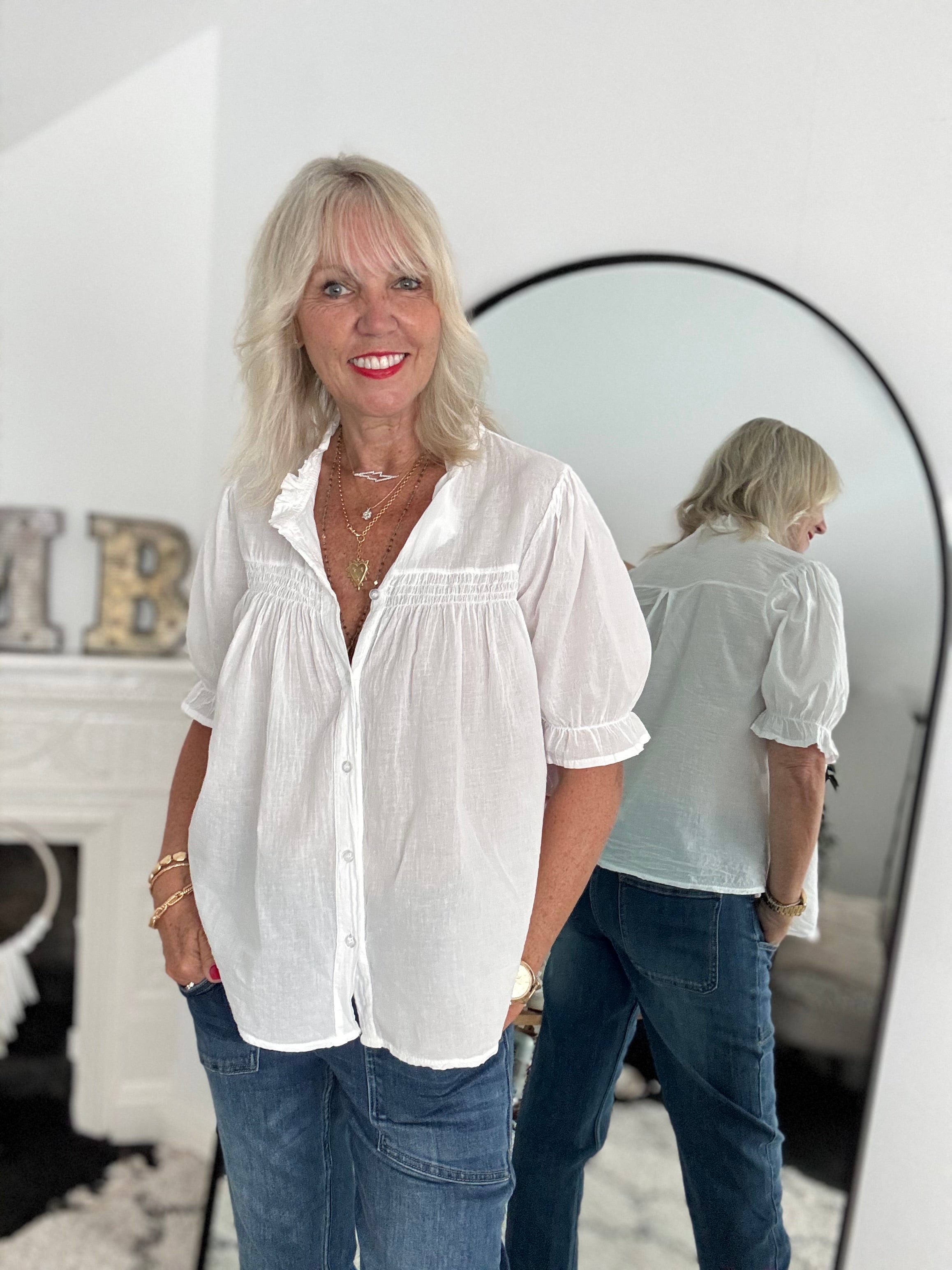 Lawn Cotton Shirt in White