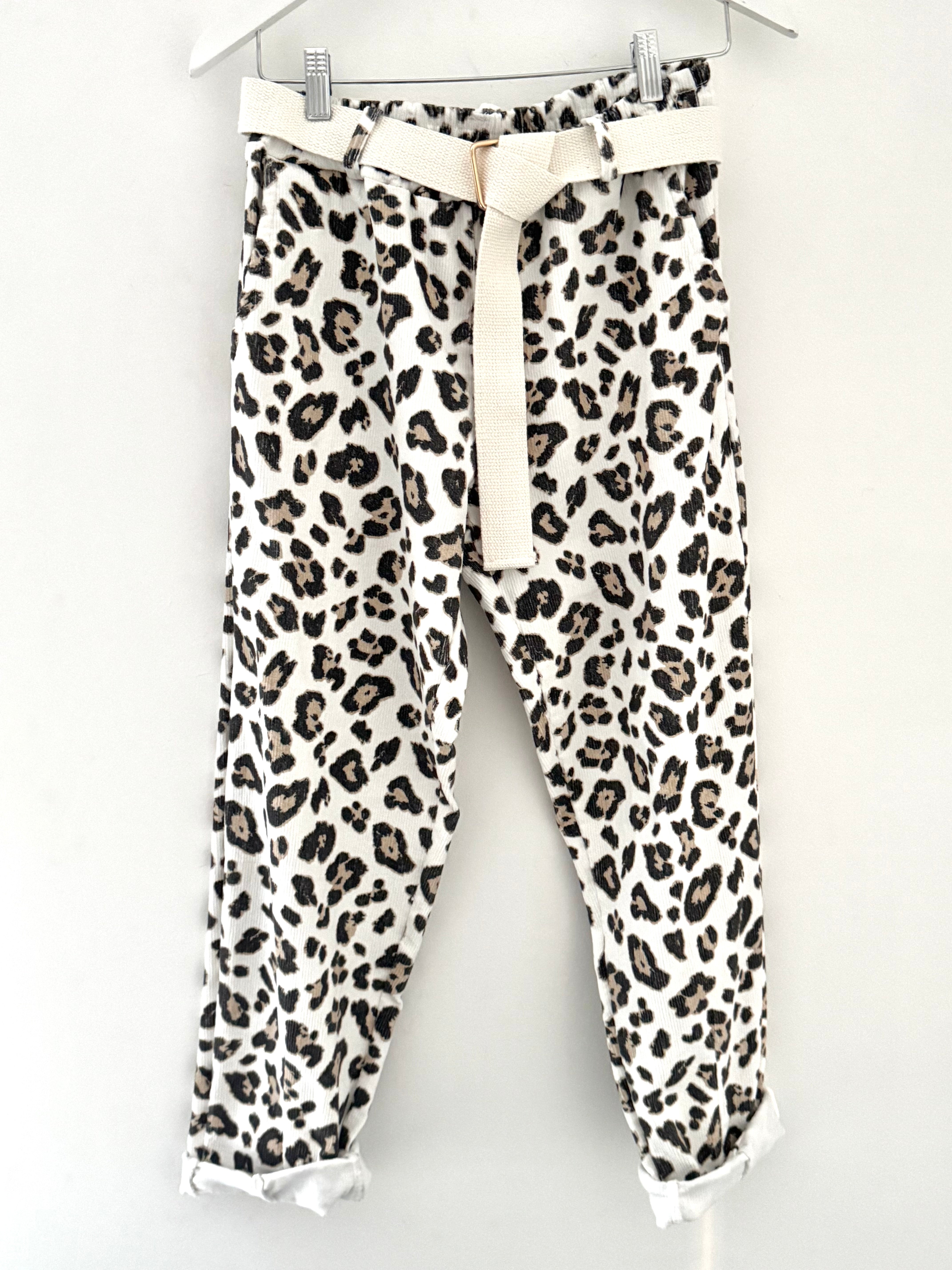 Slim Barrel Leg Trousers in Snow Leopard