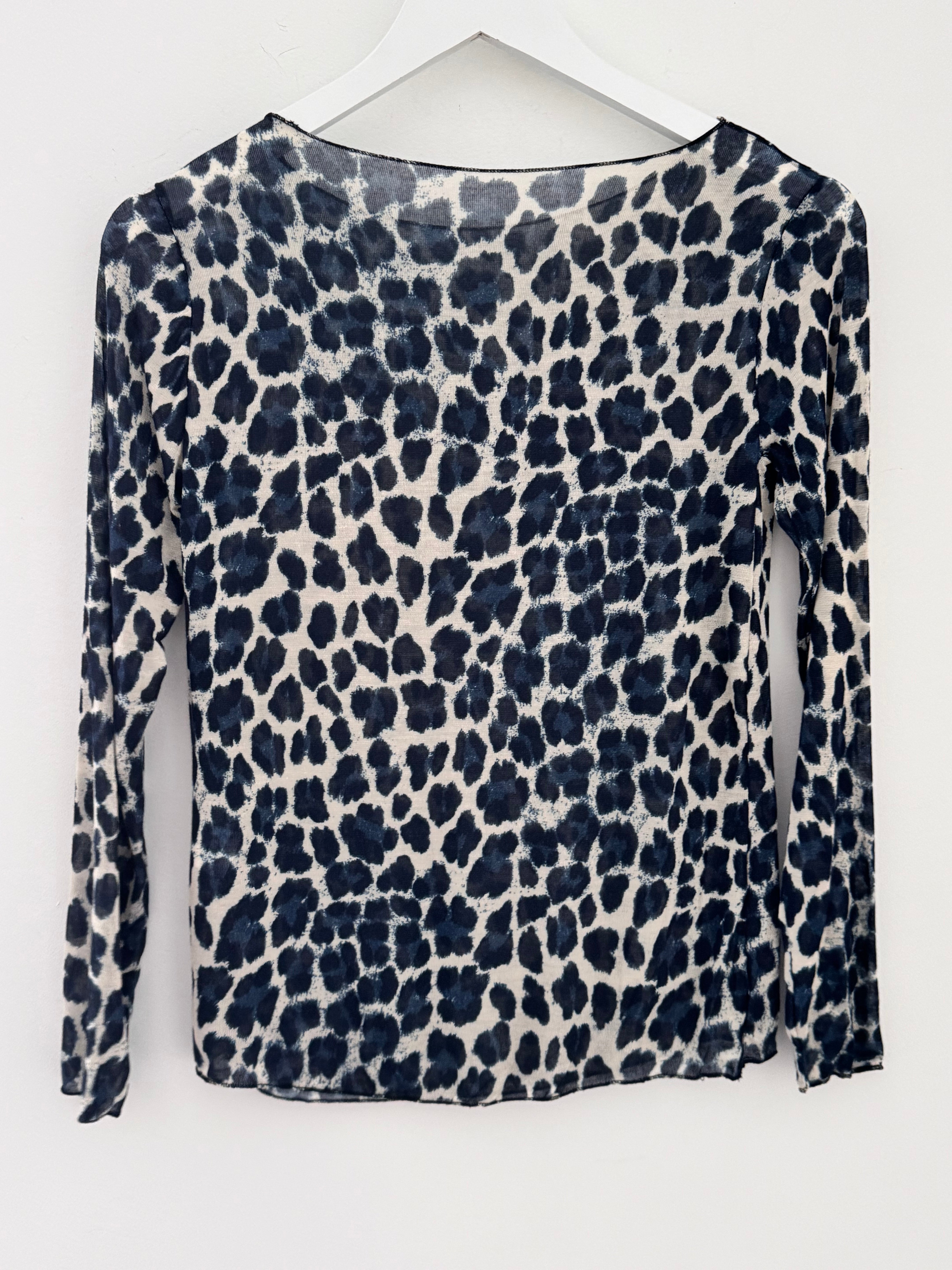 Ultrasoft Cashmere Blend Base Layer in Blue Leopard