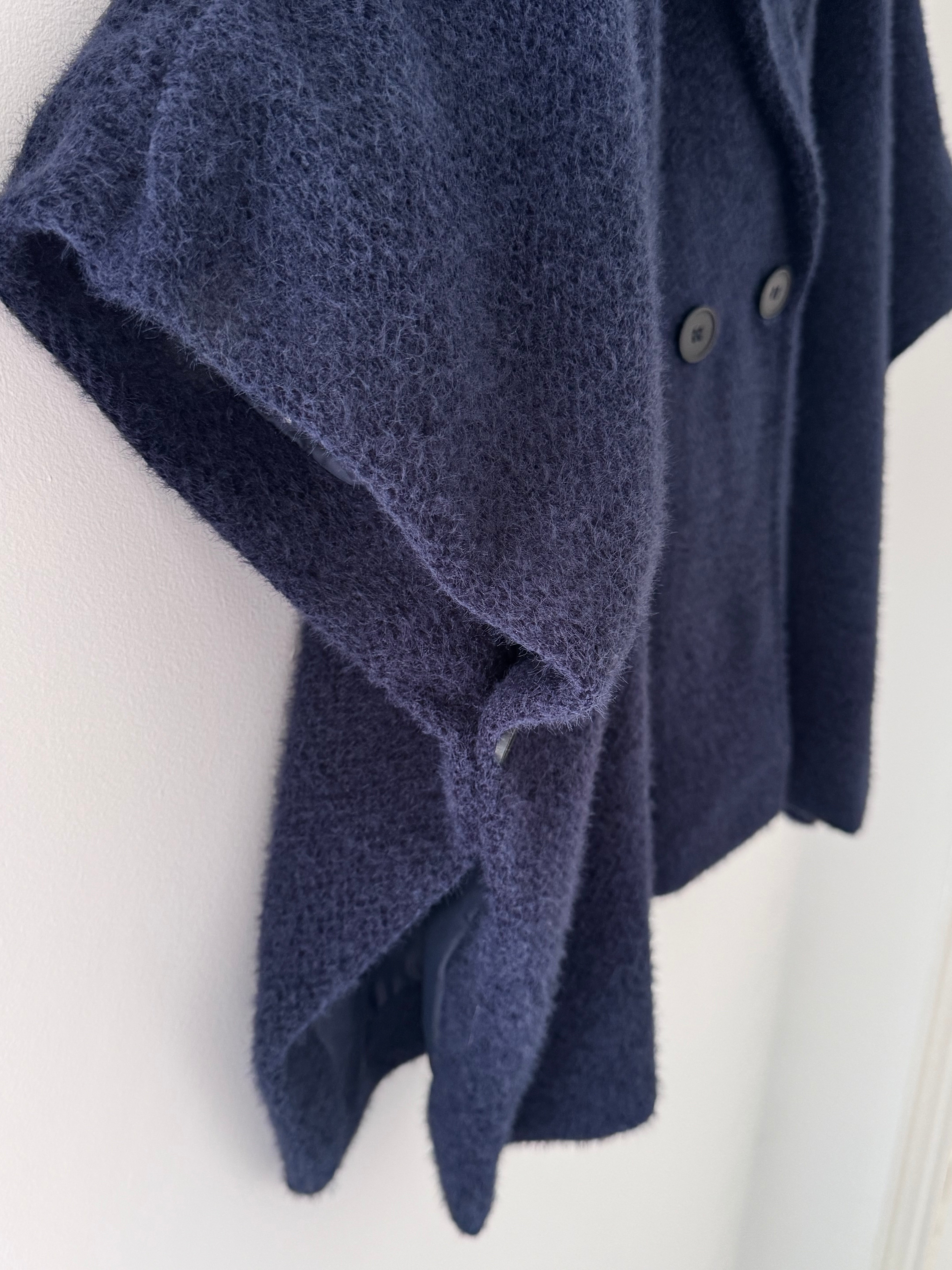 Soft Cape Jacket in Navy