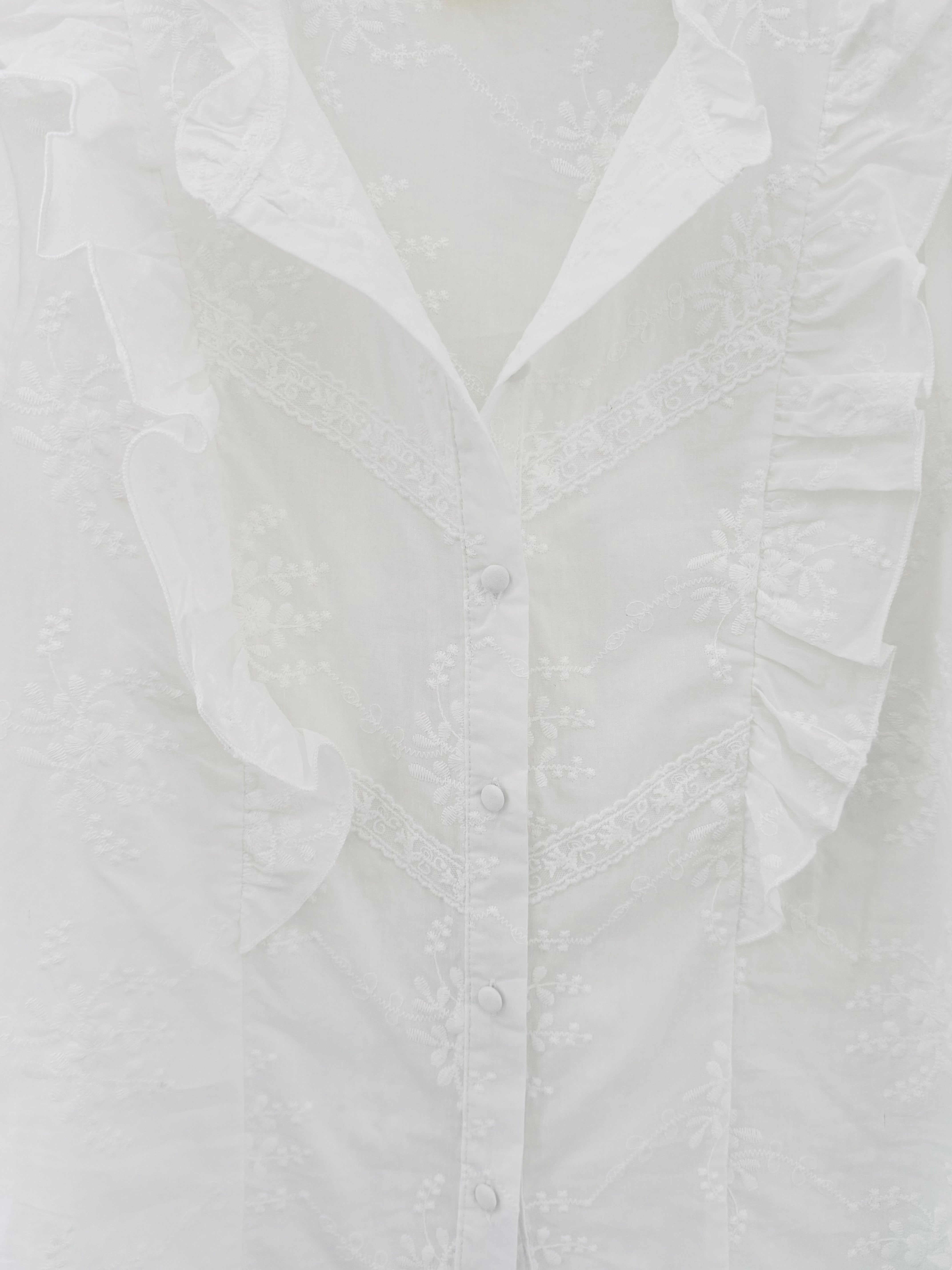 Embroidered Button Shirt in White