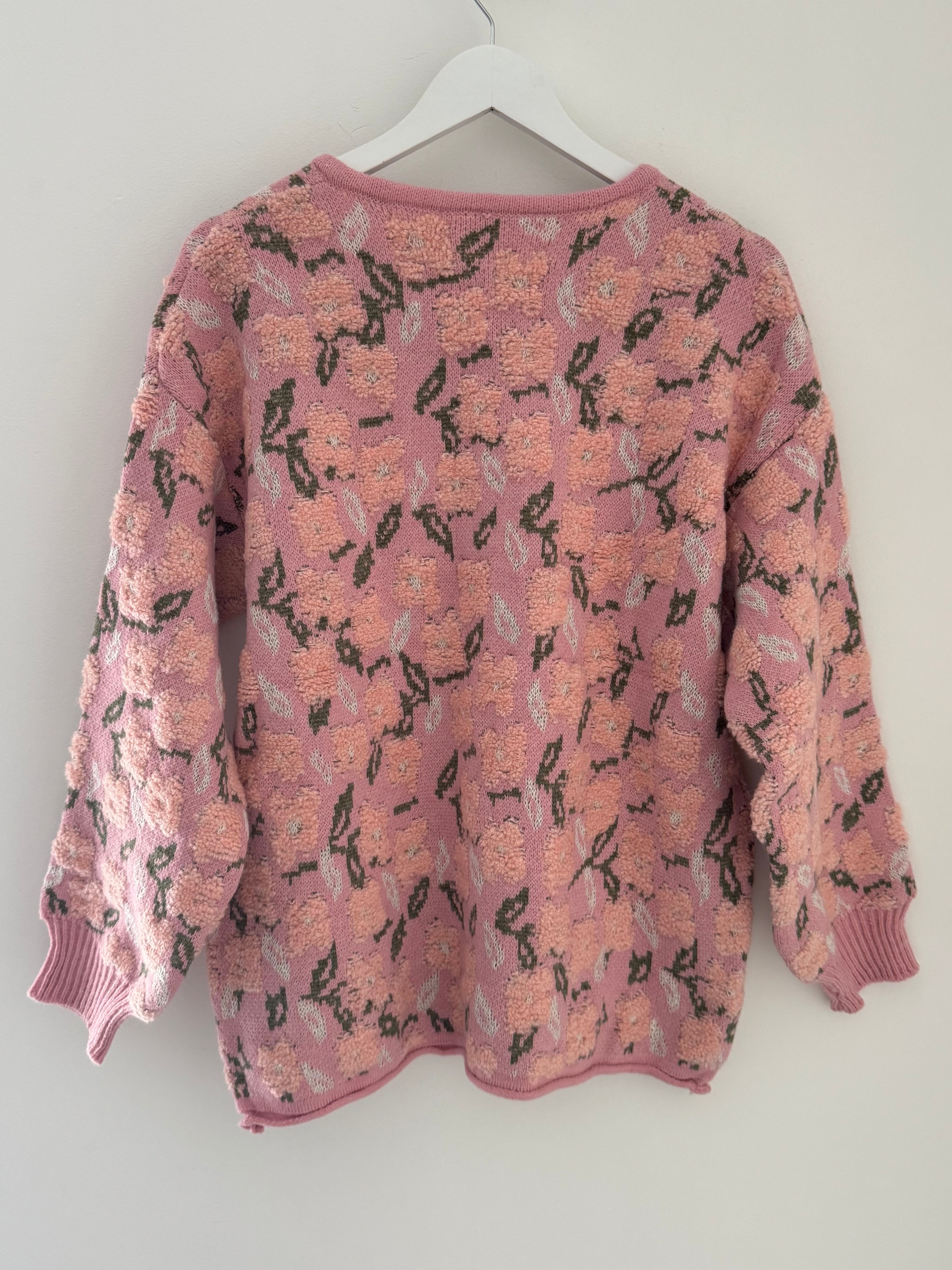 Soft Floral Cardi in Shades of Pink