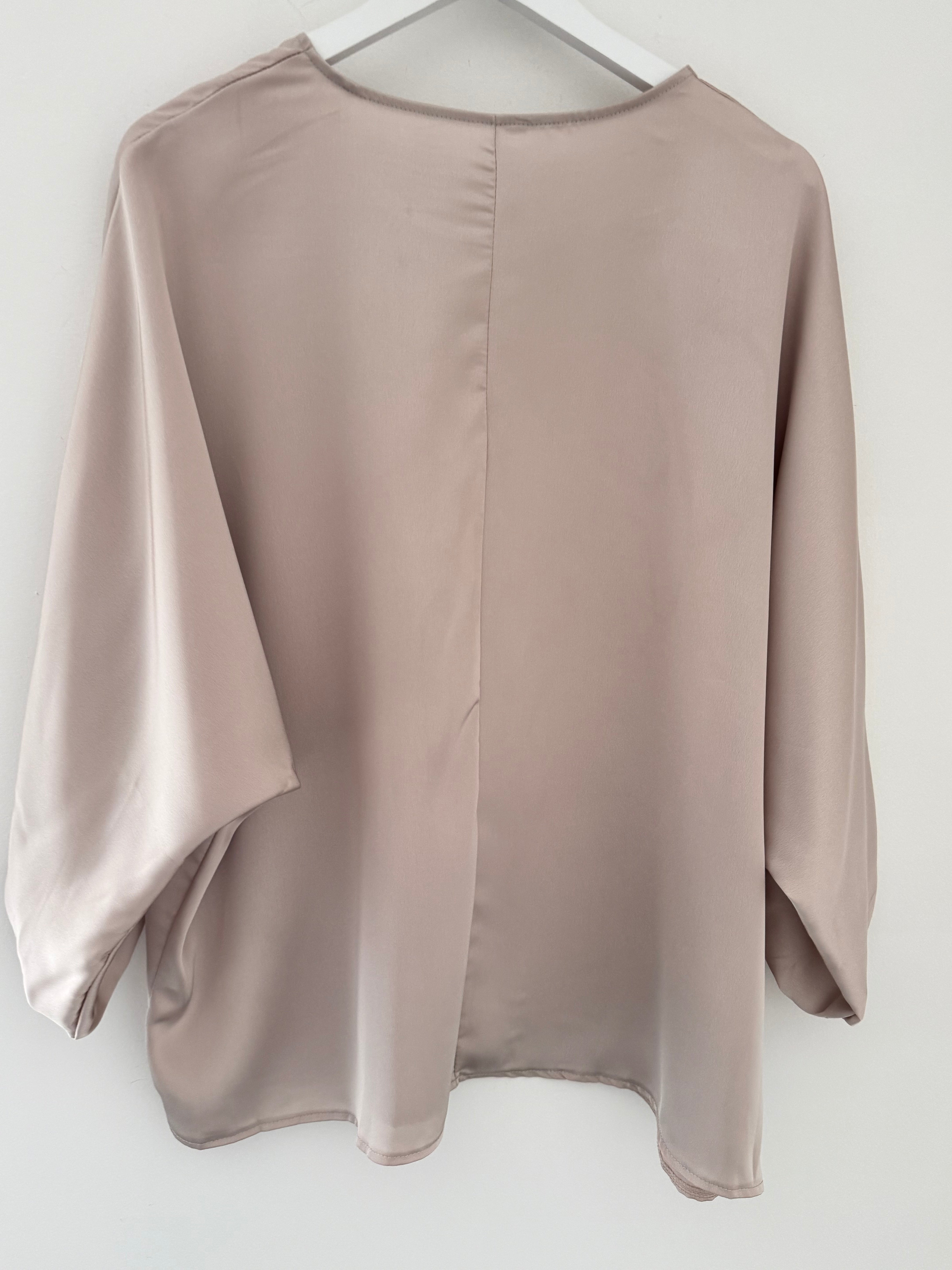 Silky Round Neck Top in Ecru