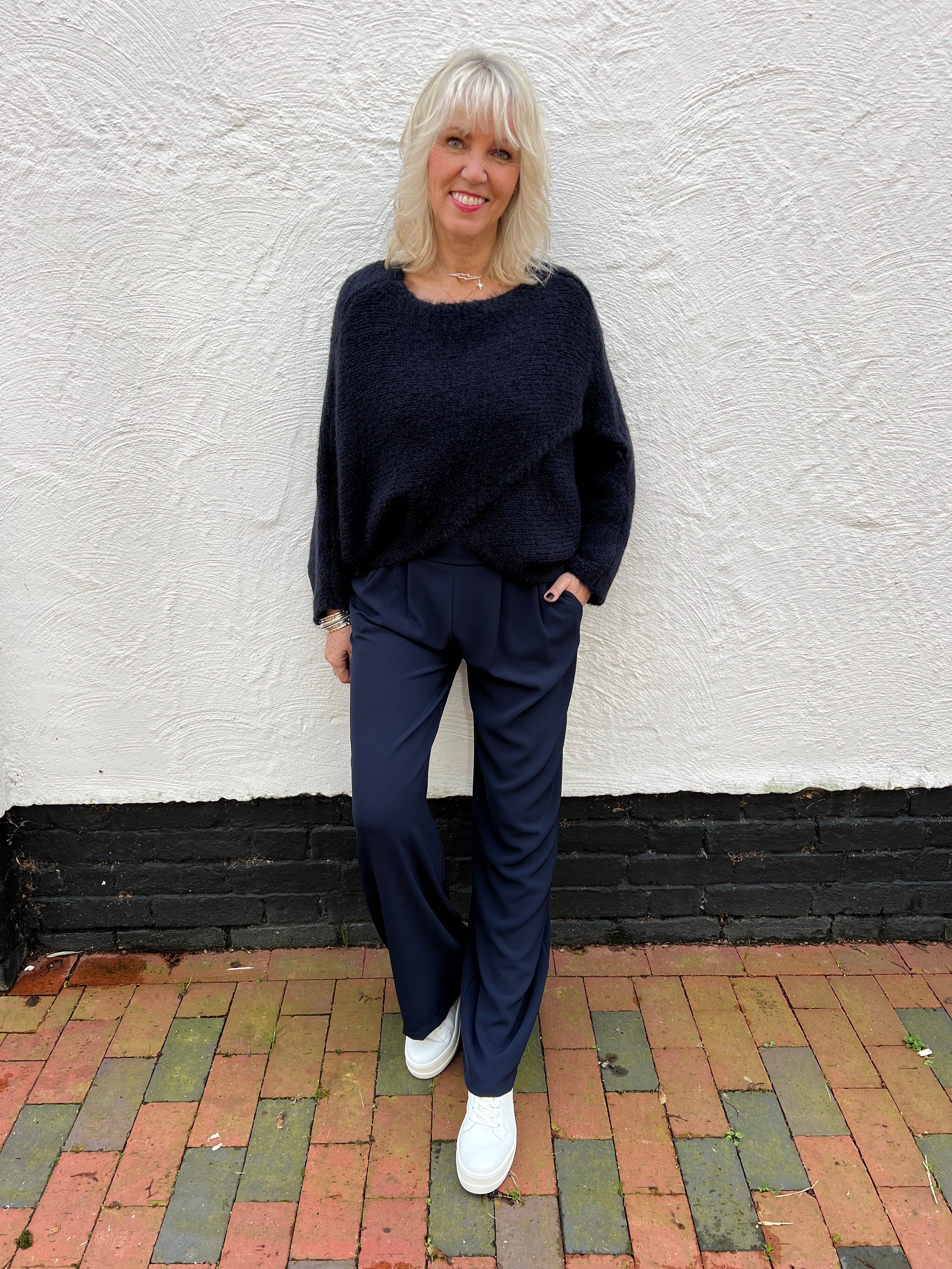 Luxe Crepe Trousers in Navy