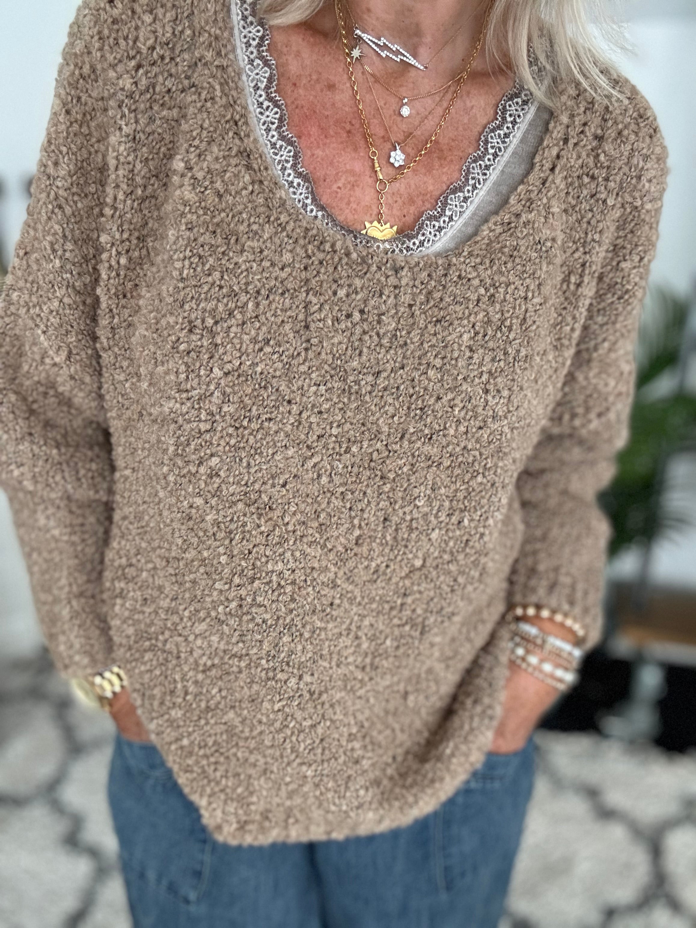 Boucle Jumper in Latte