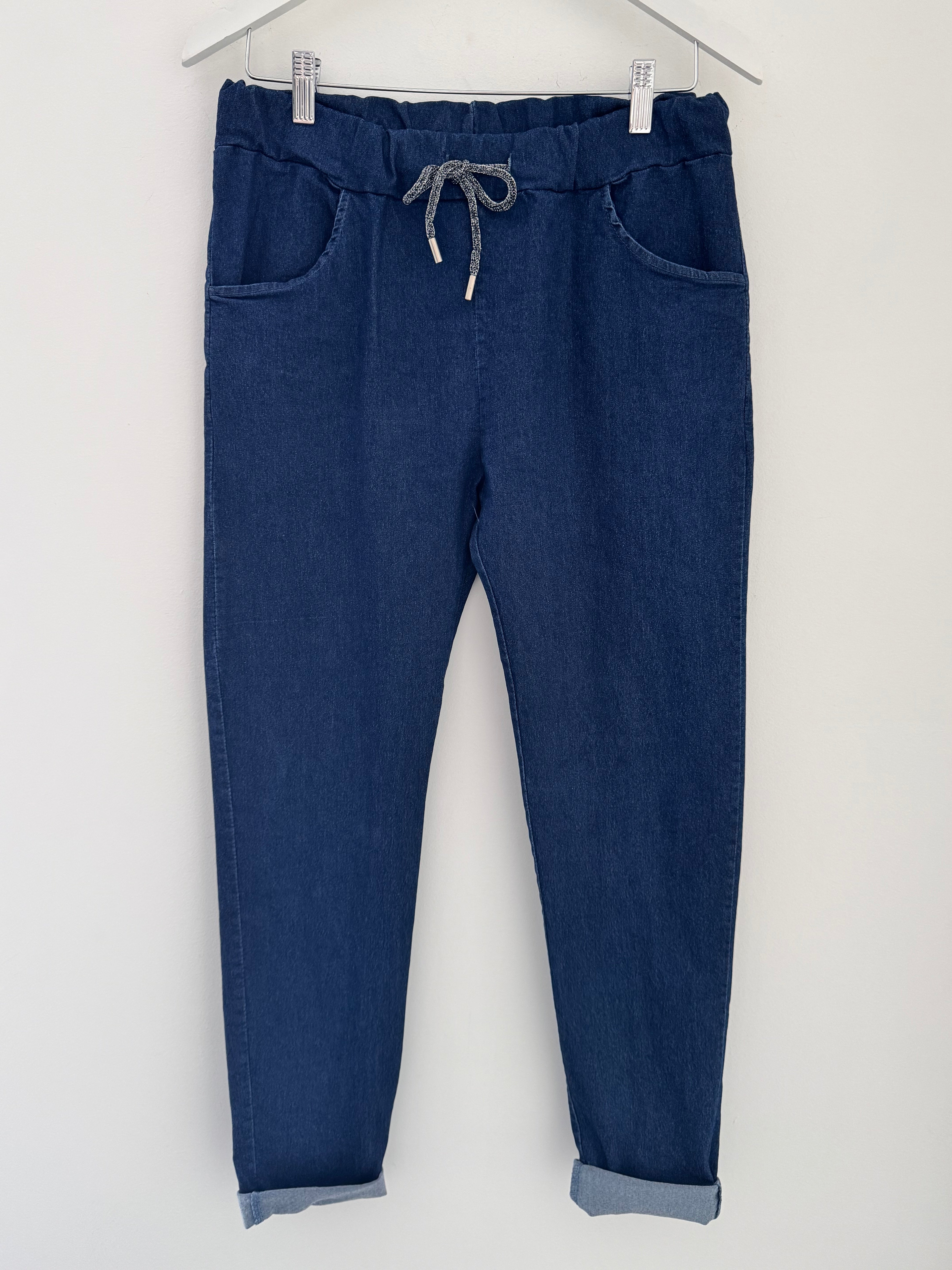 Super Stretch Joggers in Denim Blue