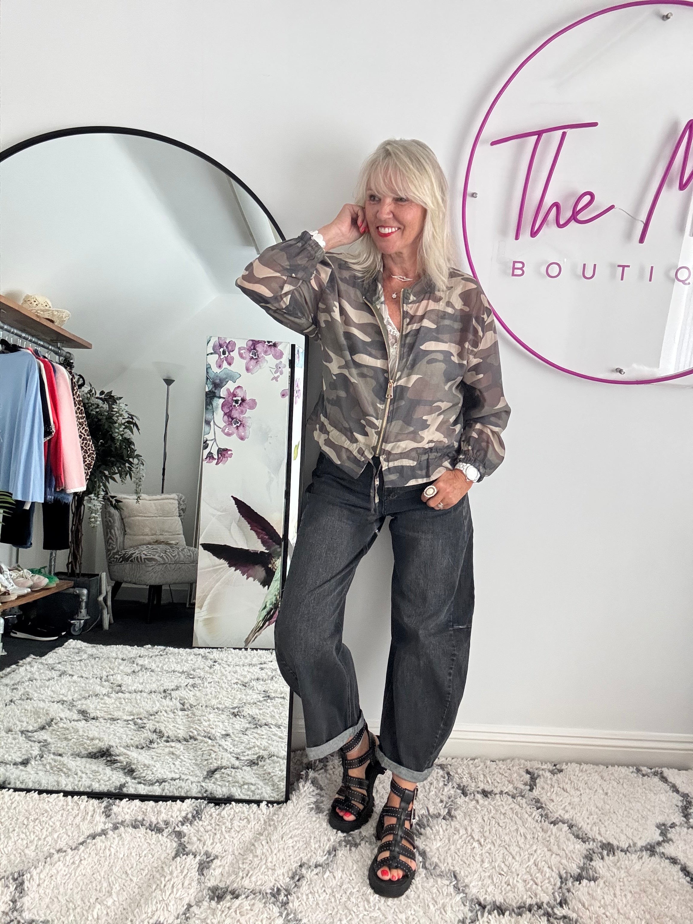 Lightweight Bomber Jacket in Camo