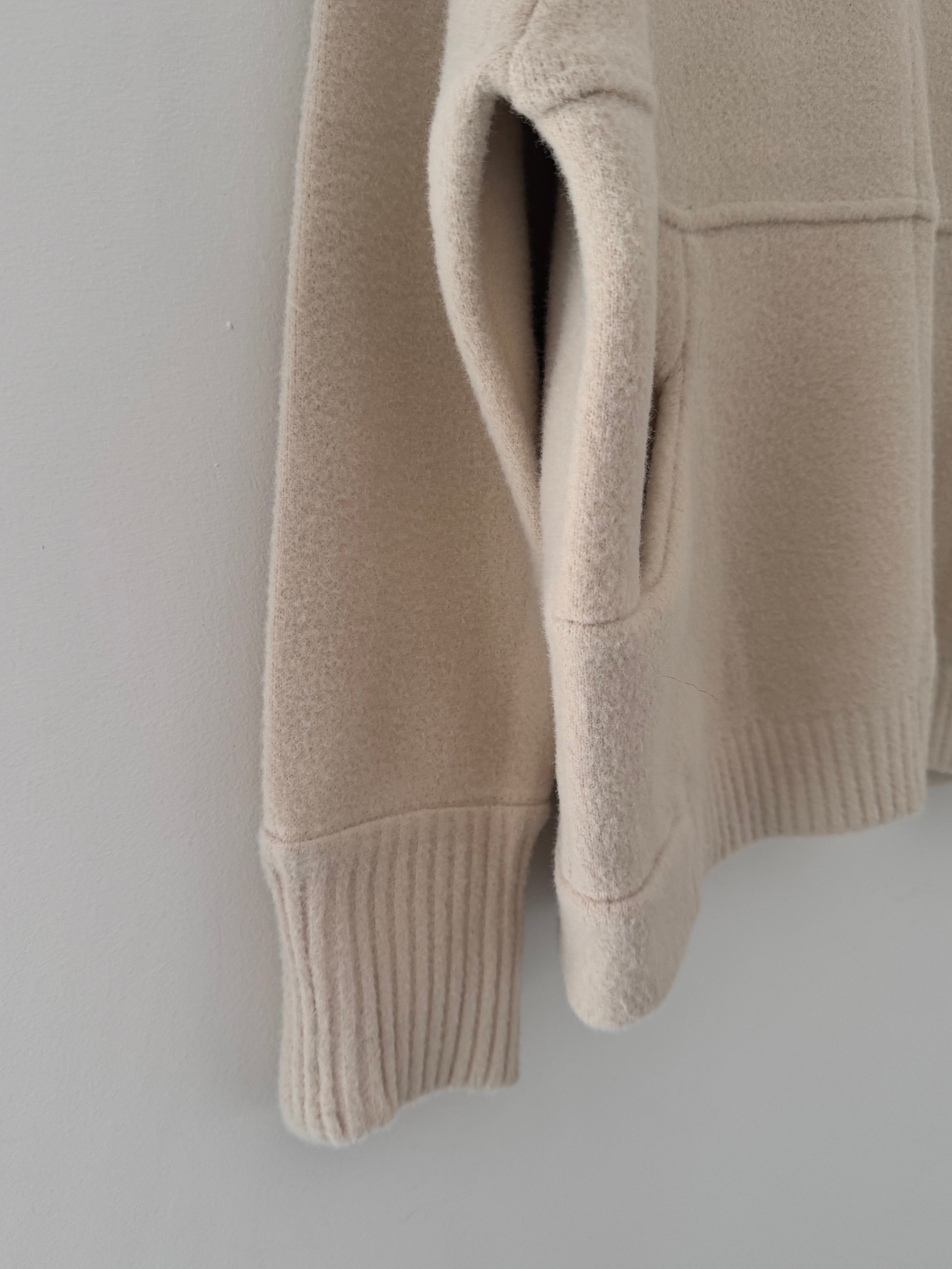 Knitted Cardi Jacket in Ecru