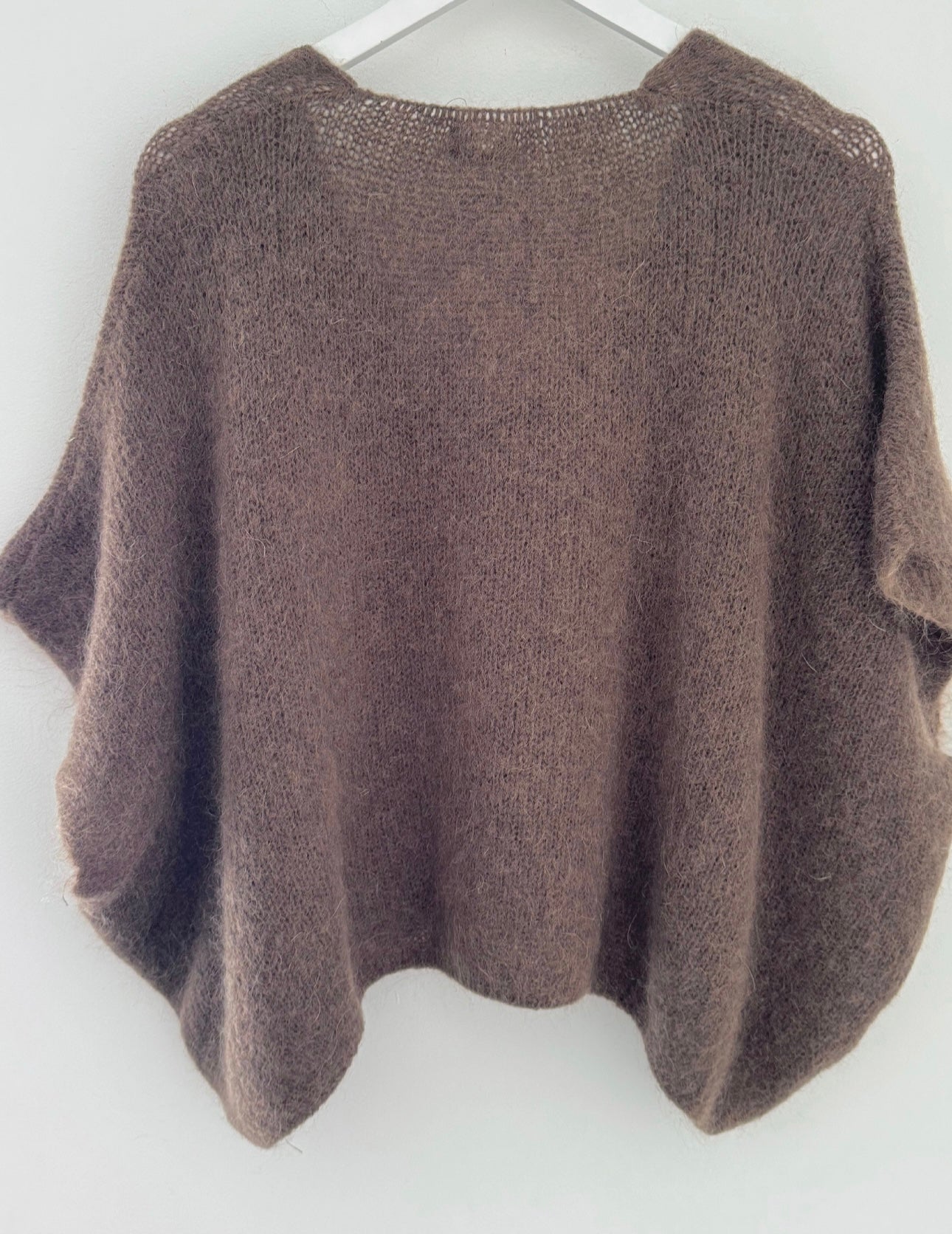 Mohair V Neck Tank in Soft Chocolate