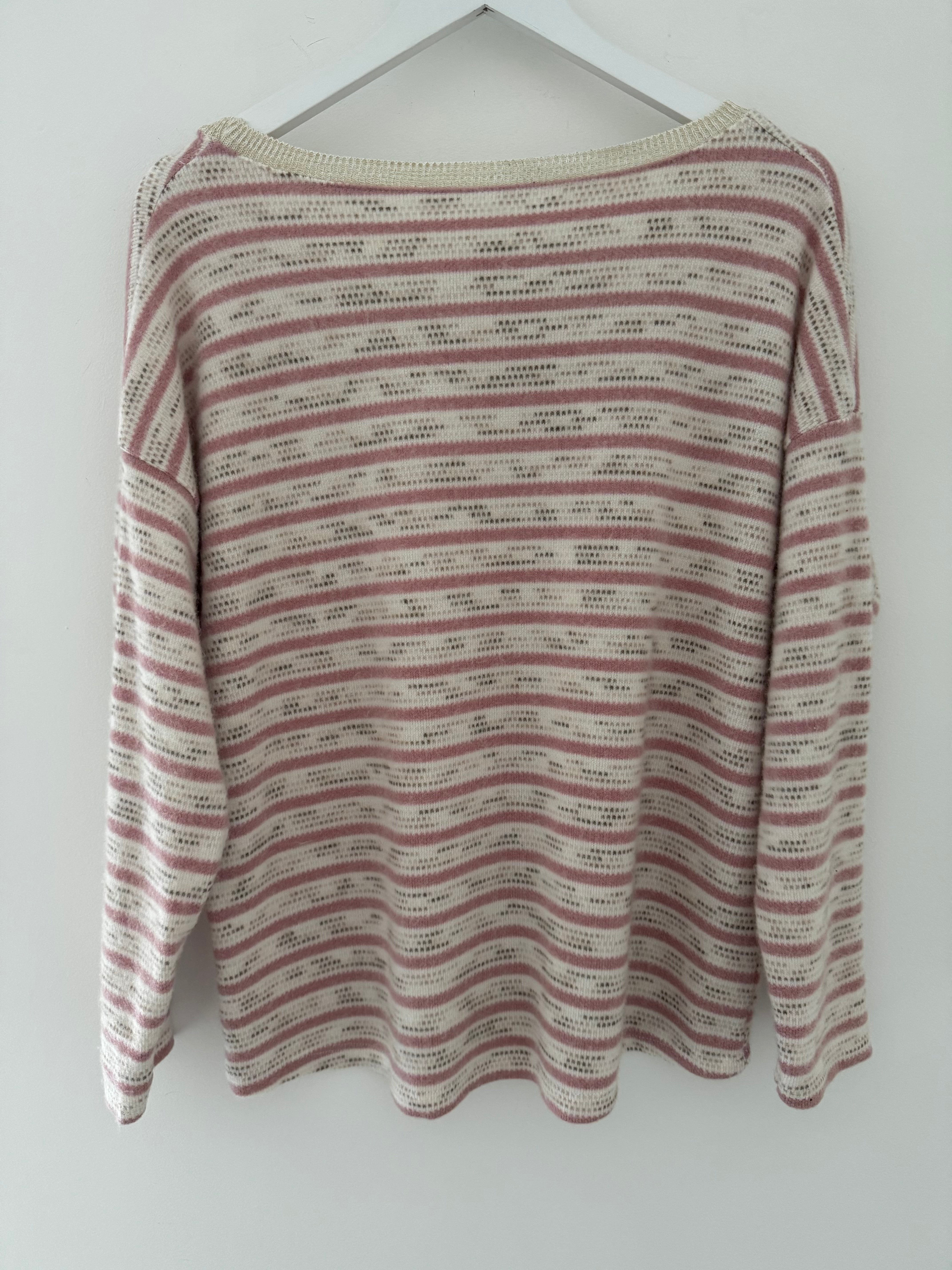 Softie Stripe Jumper in Pink & Ivory