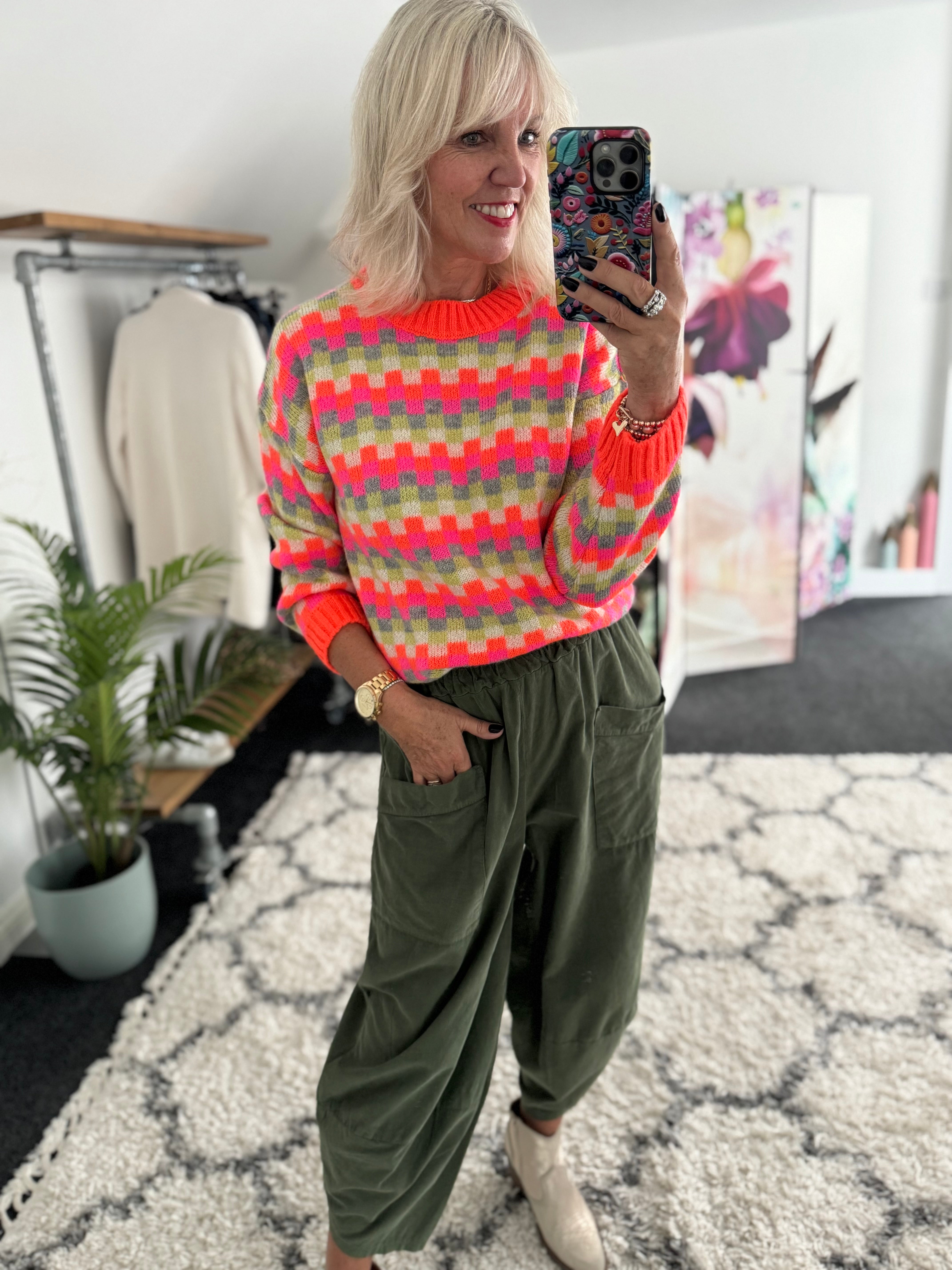 Luxe Checker Jumper in Brights