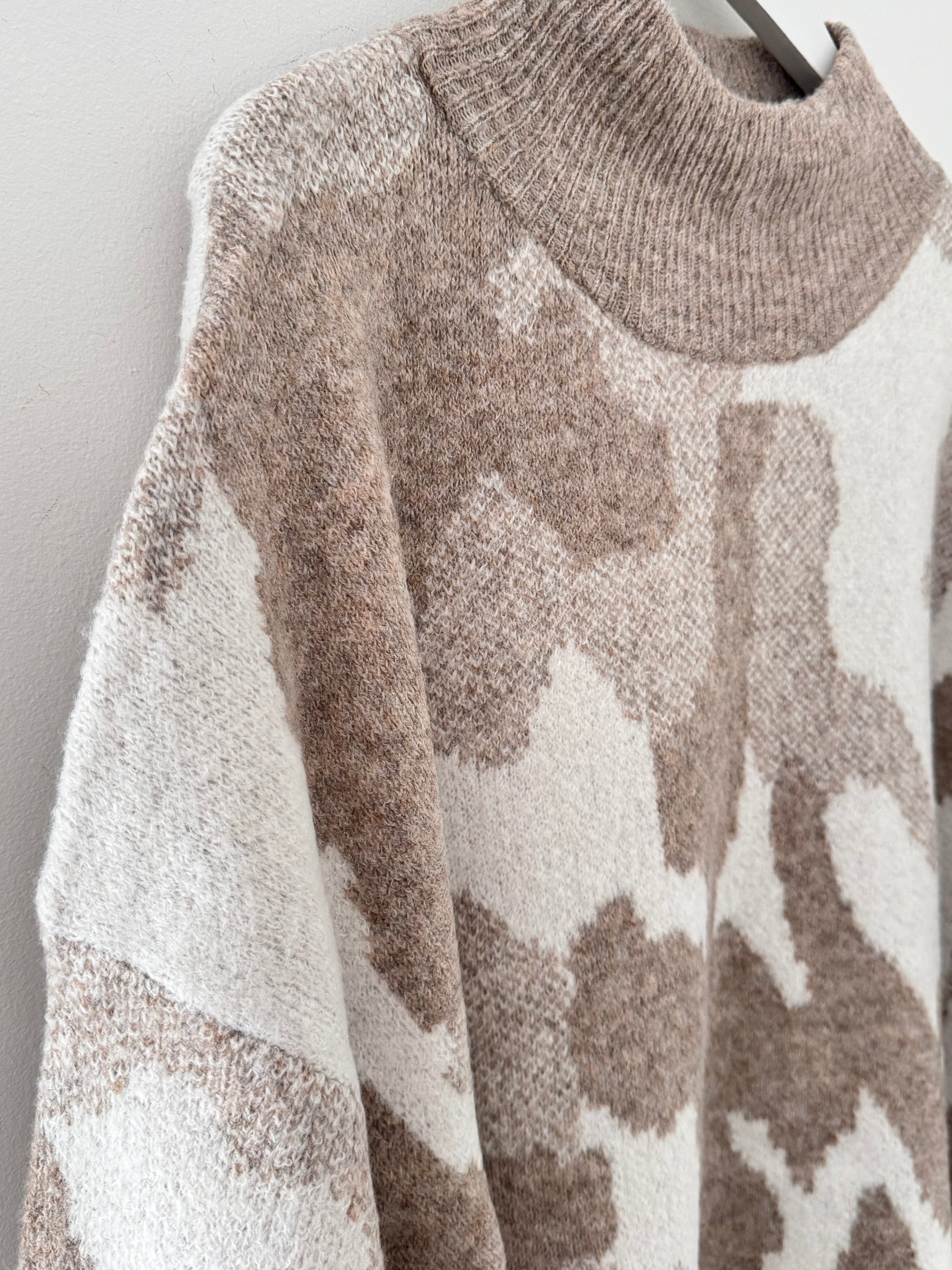 Luxe Jumper in Mocha & Ecru Camo