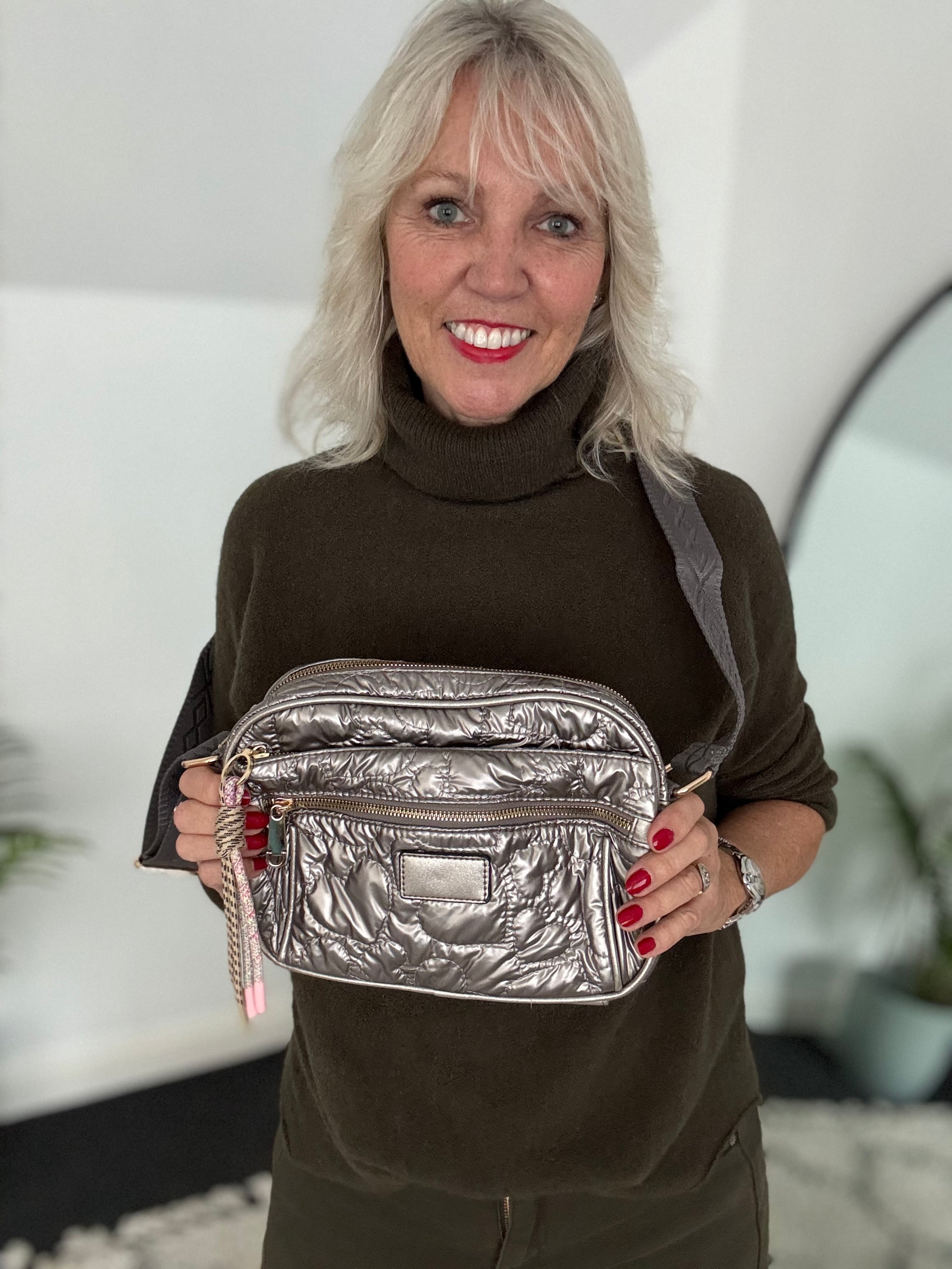 Crossbody Bag in Metallic Mocha