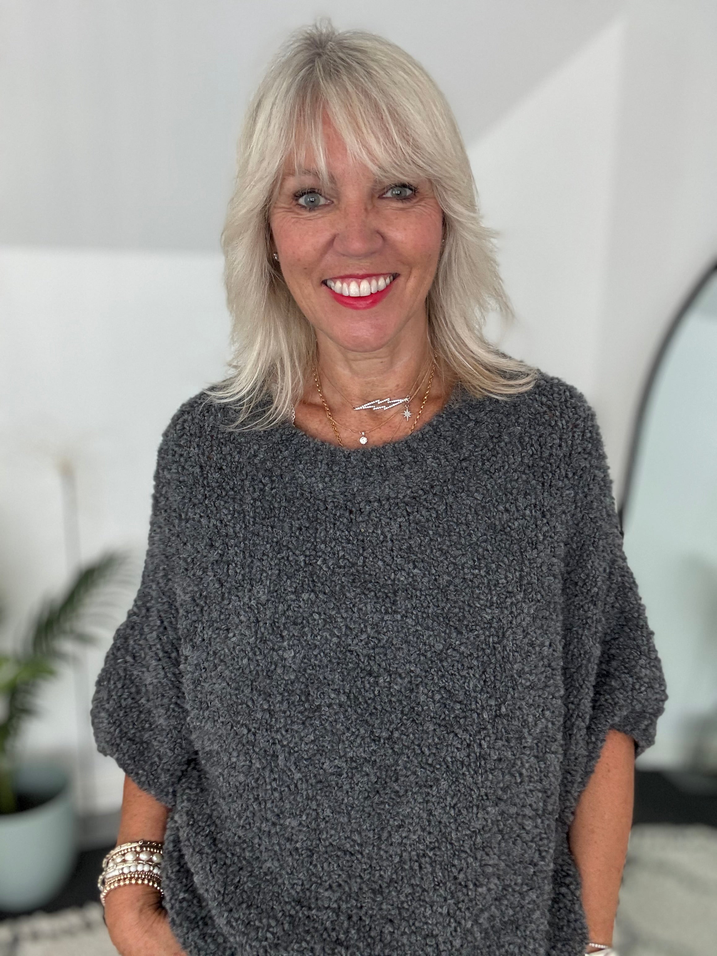 Boucle Jumper in Charcoal Grey