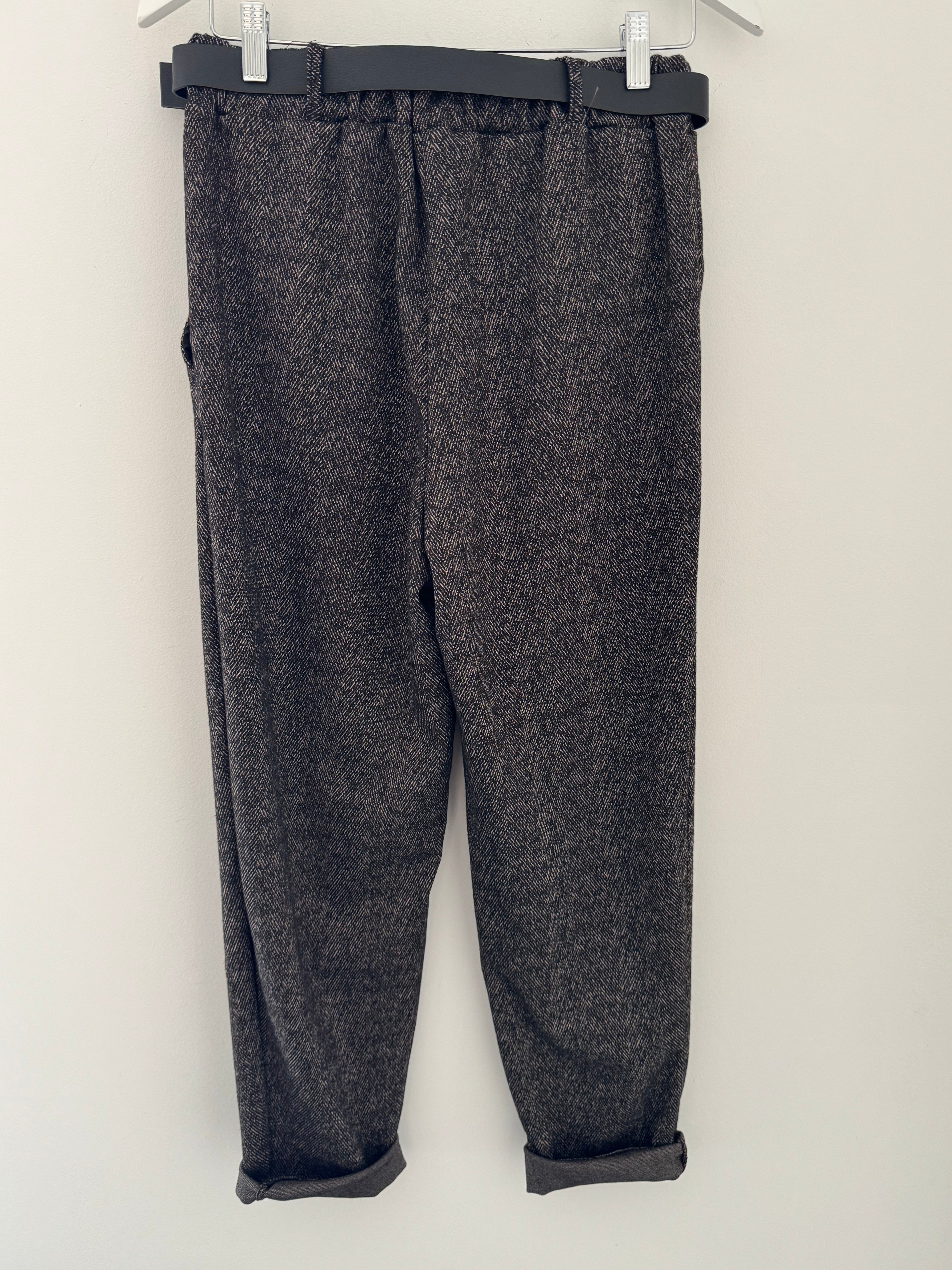 Stretch Herringbone Trousers in Cocoa