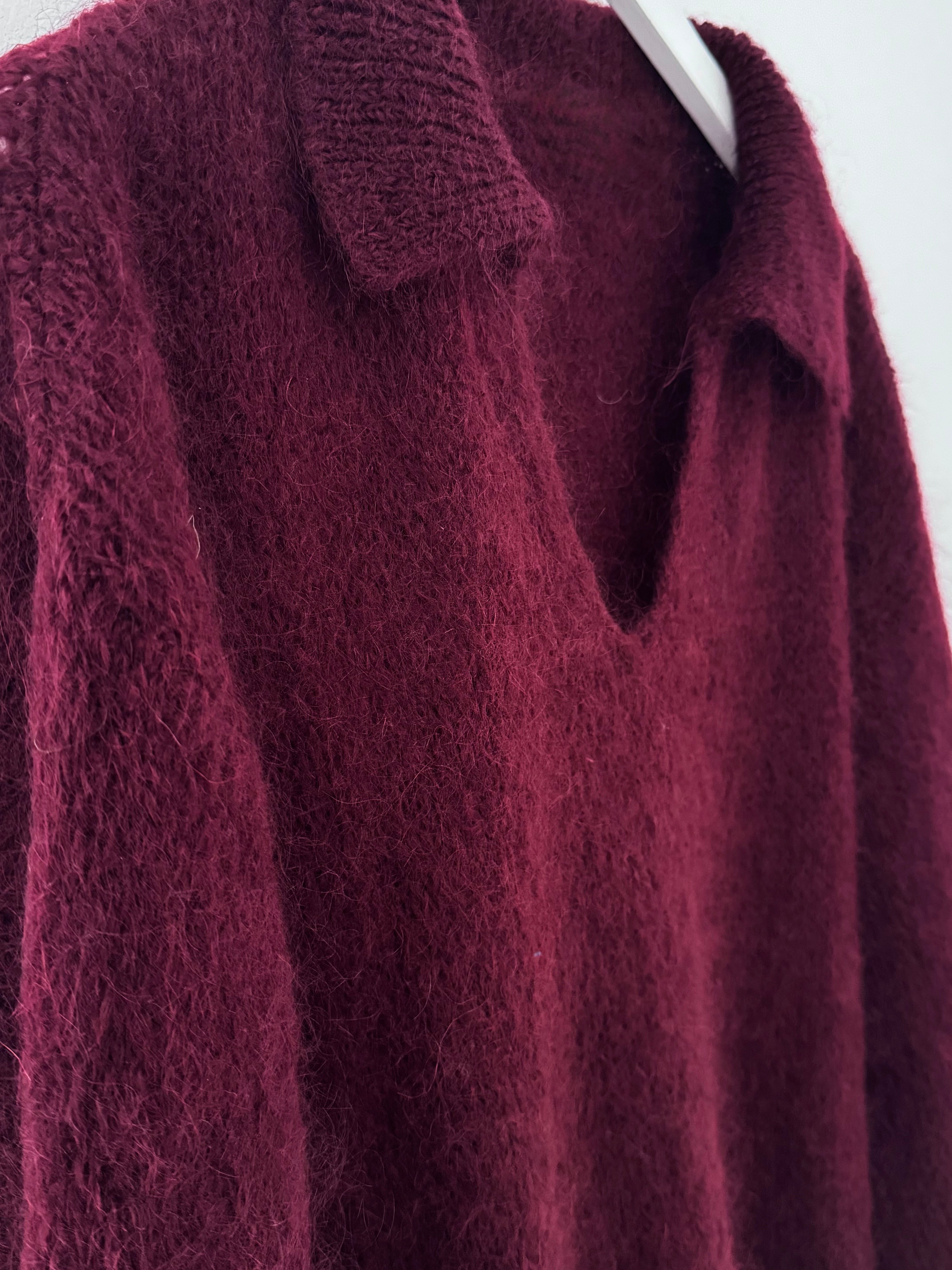 Collared Mohair Jumper in Berry