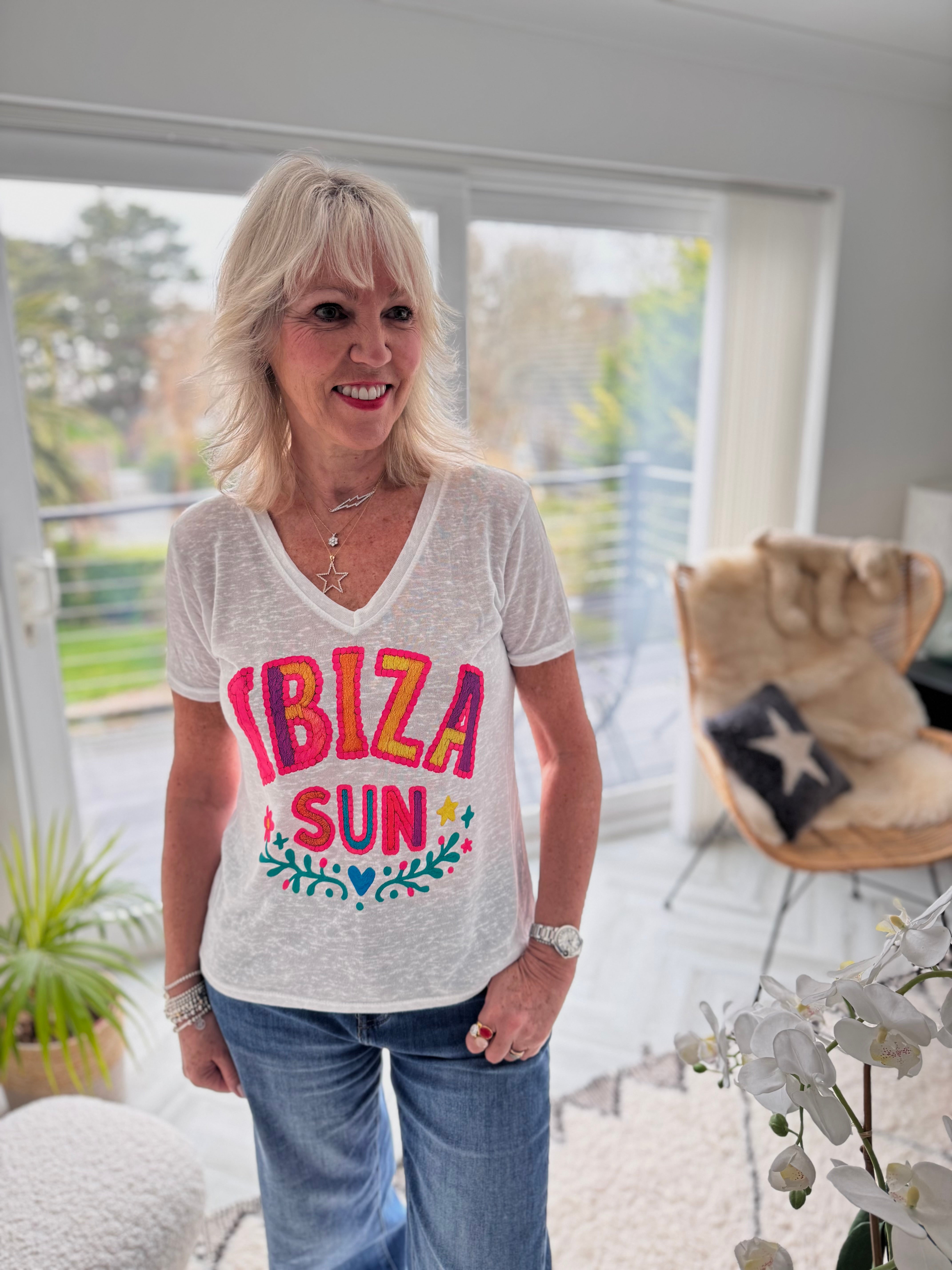 Ibiza Sun Tee in White