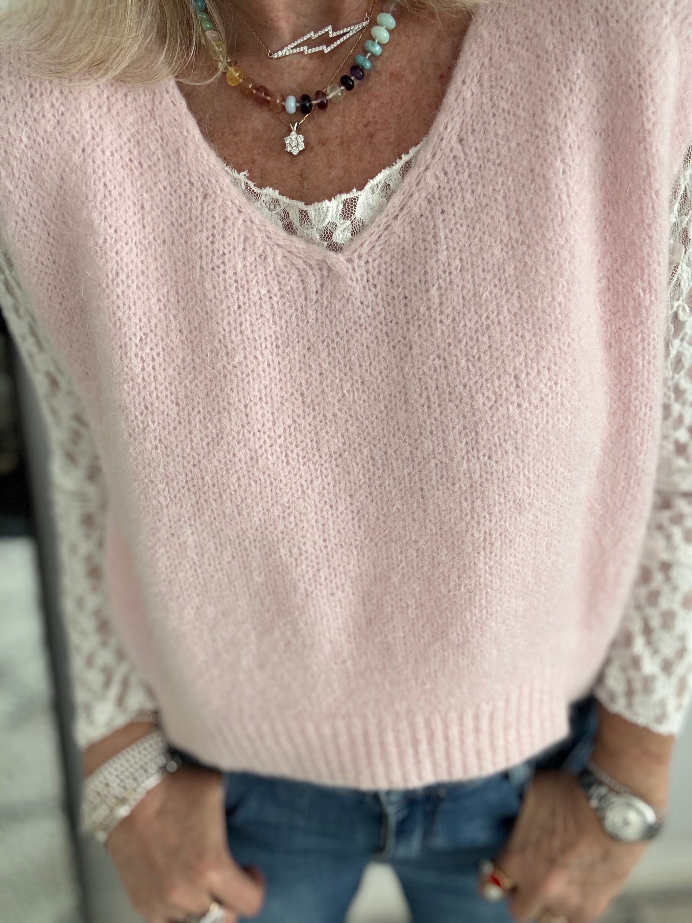 Kid Mohair Tank in Baby Pink