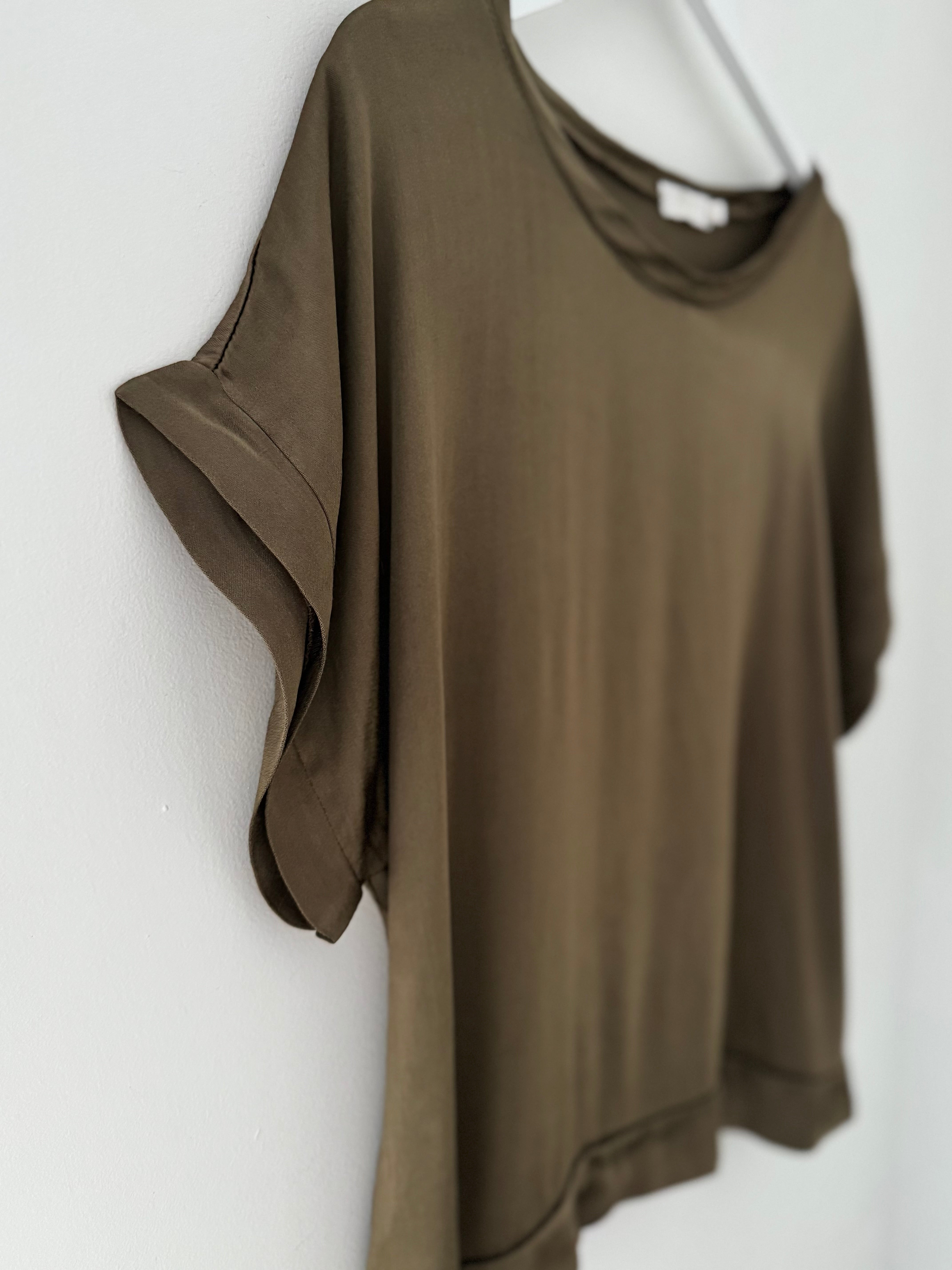 Satin Top in Khaki
