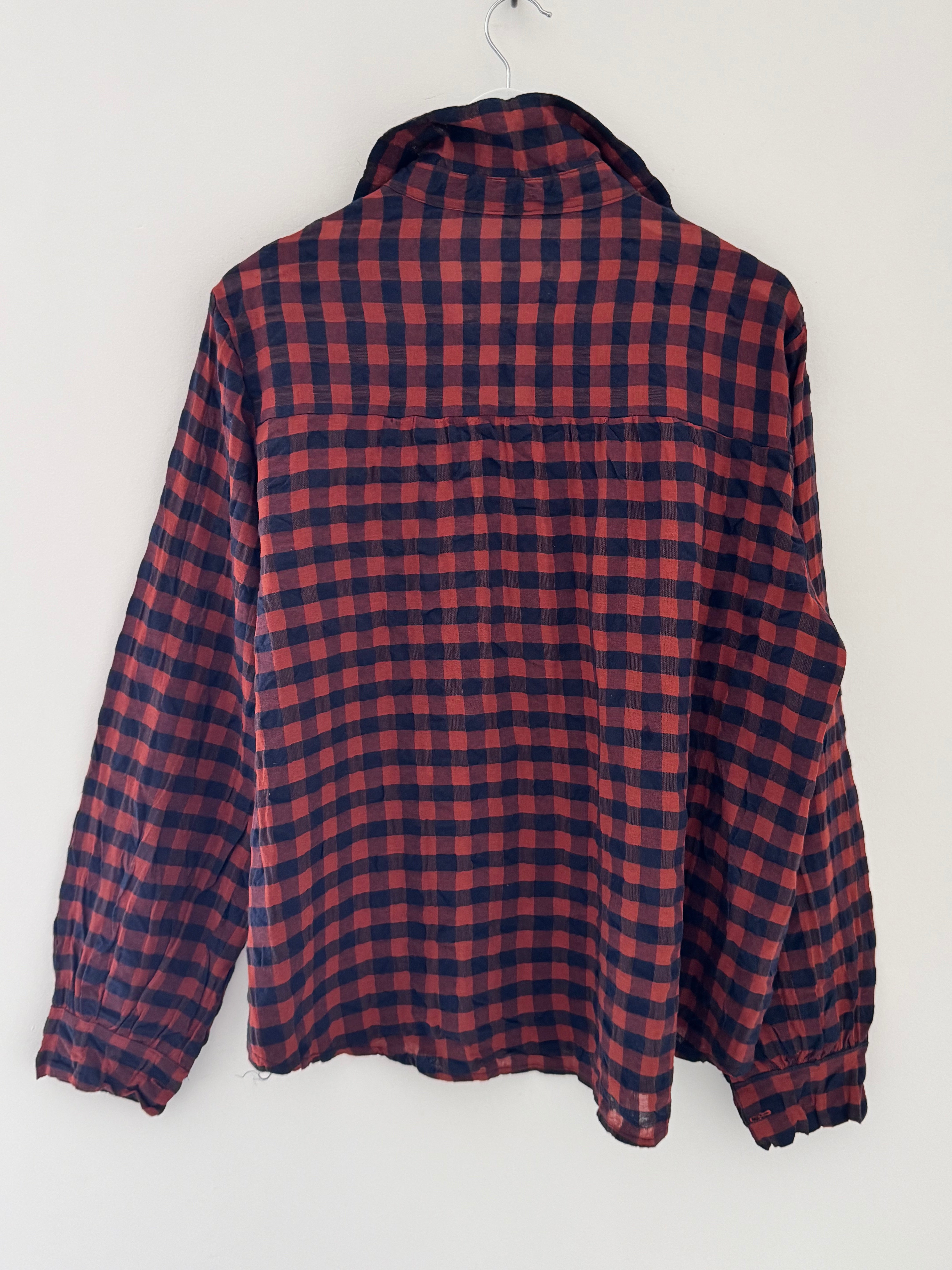 Check Shirt in Rust & Navy