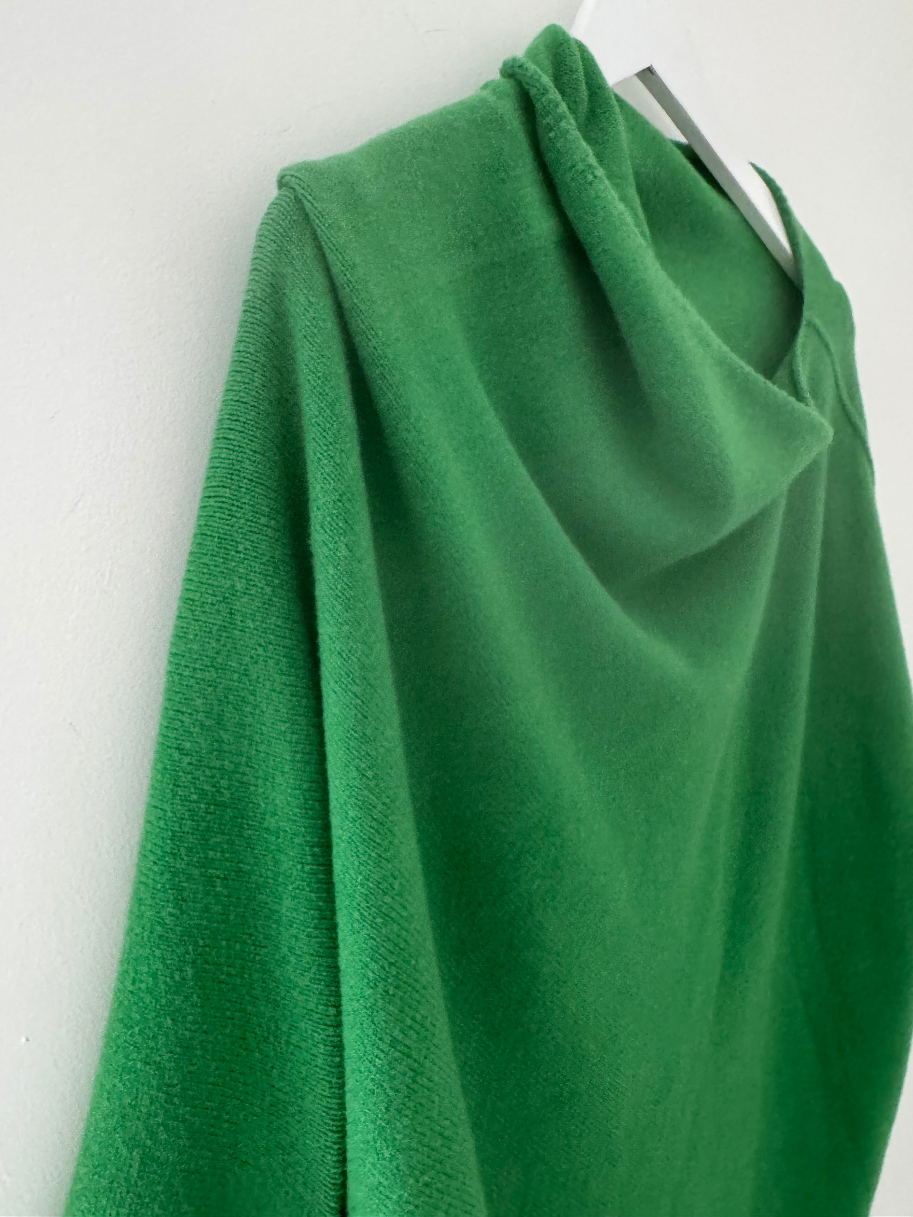 Cowl Neck Asymmetric Jumper in Emerald