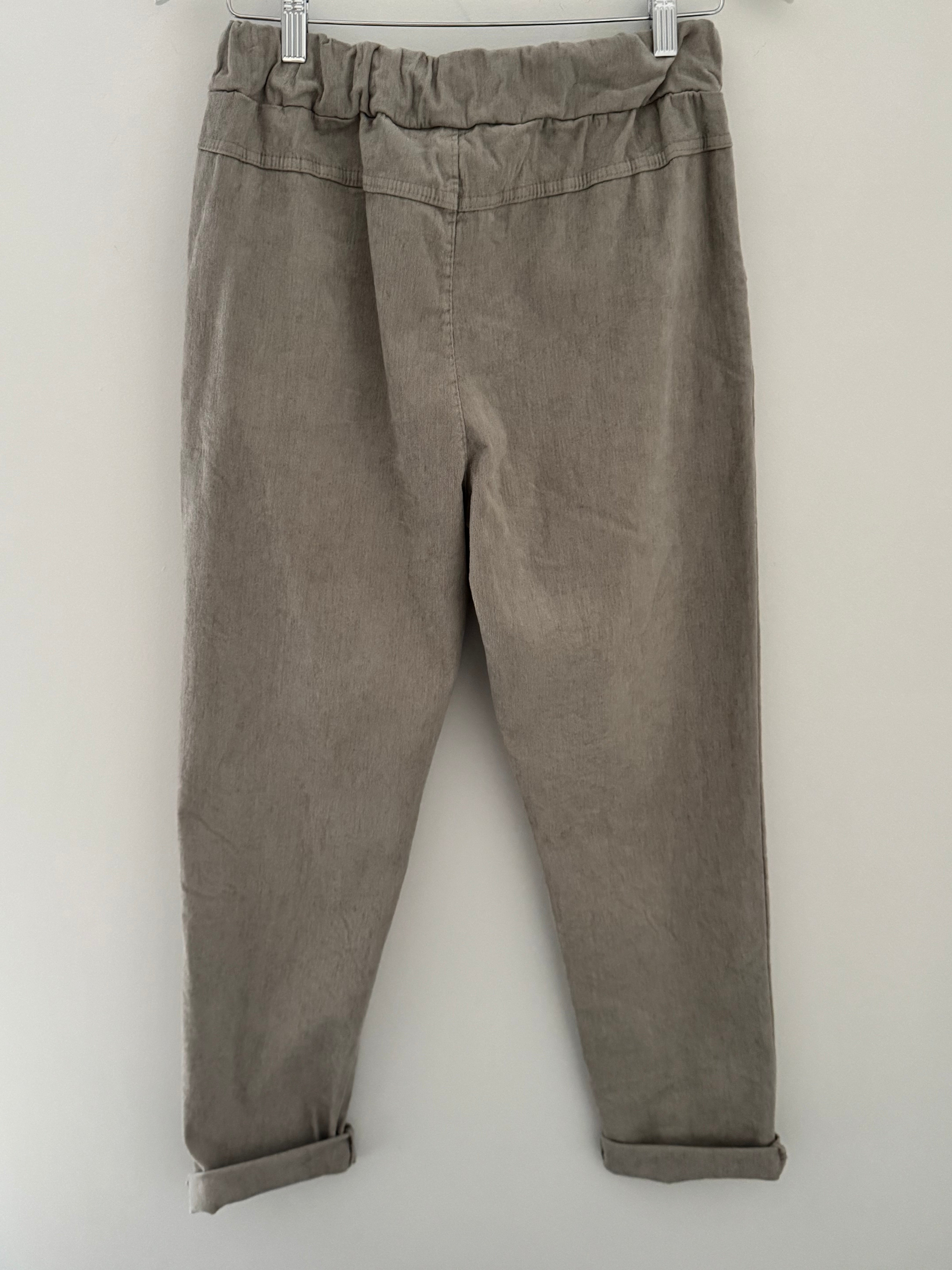 Needlecord Stretch Joggers in Stone