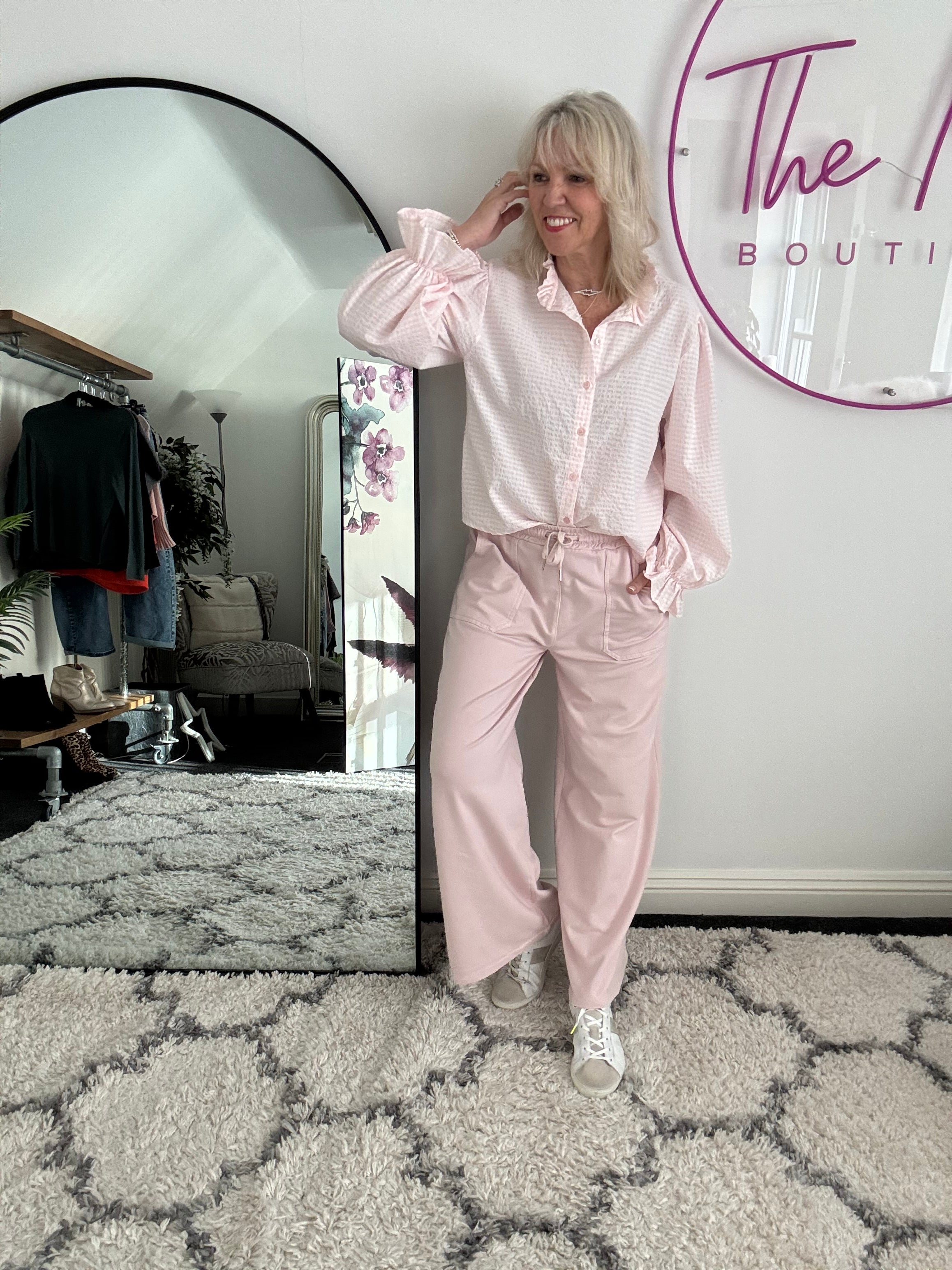 Stretch Jersey Trousers in Pink