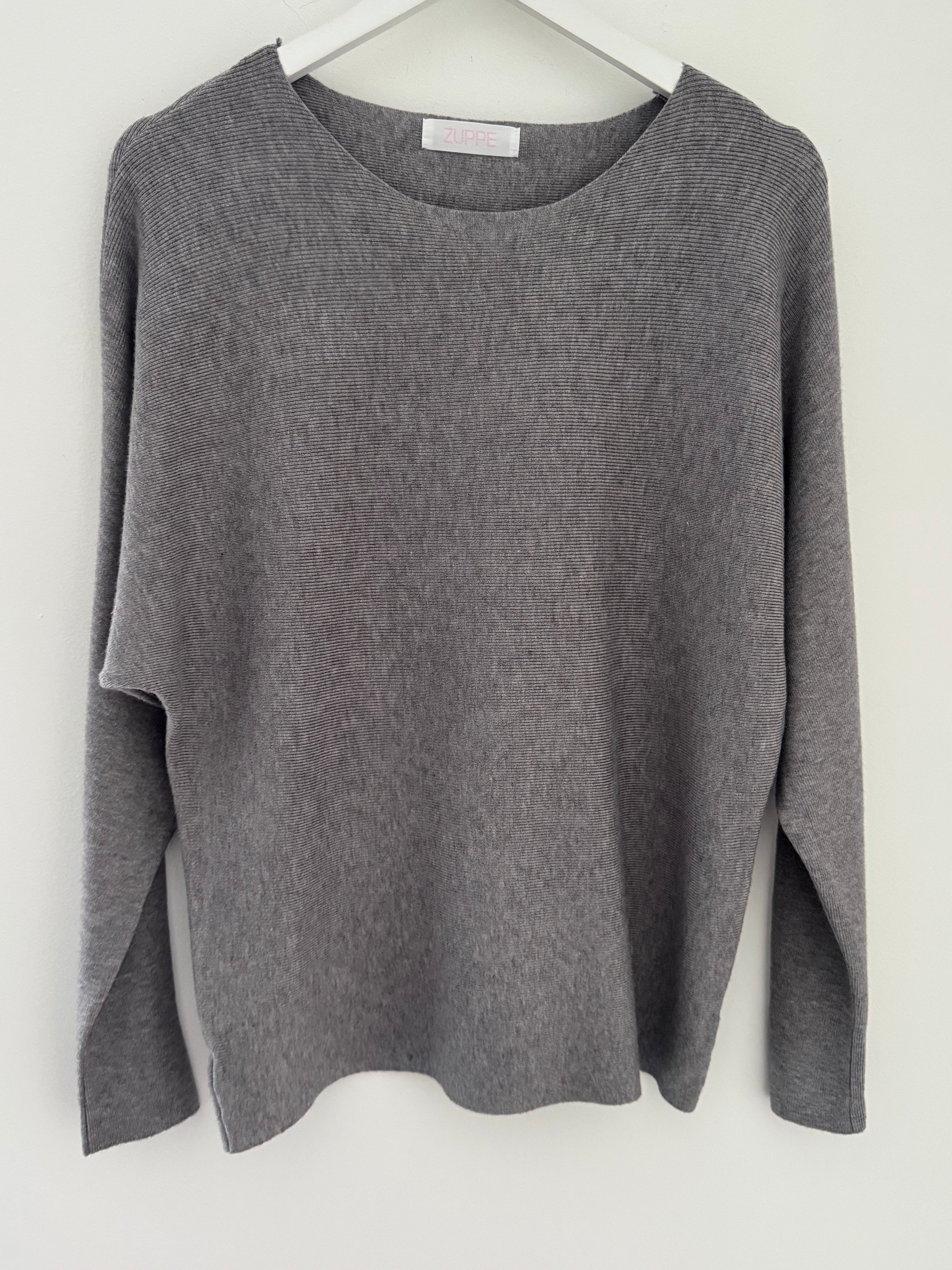 Simple Ribbed Jumper in Grey
