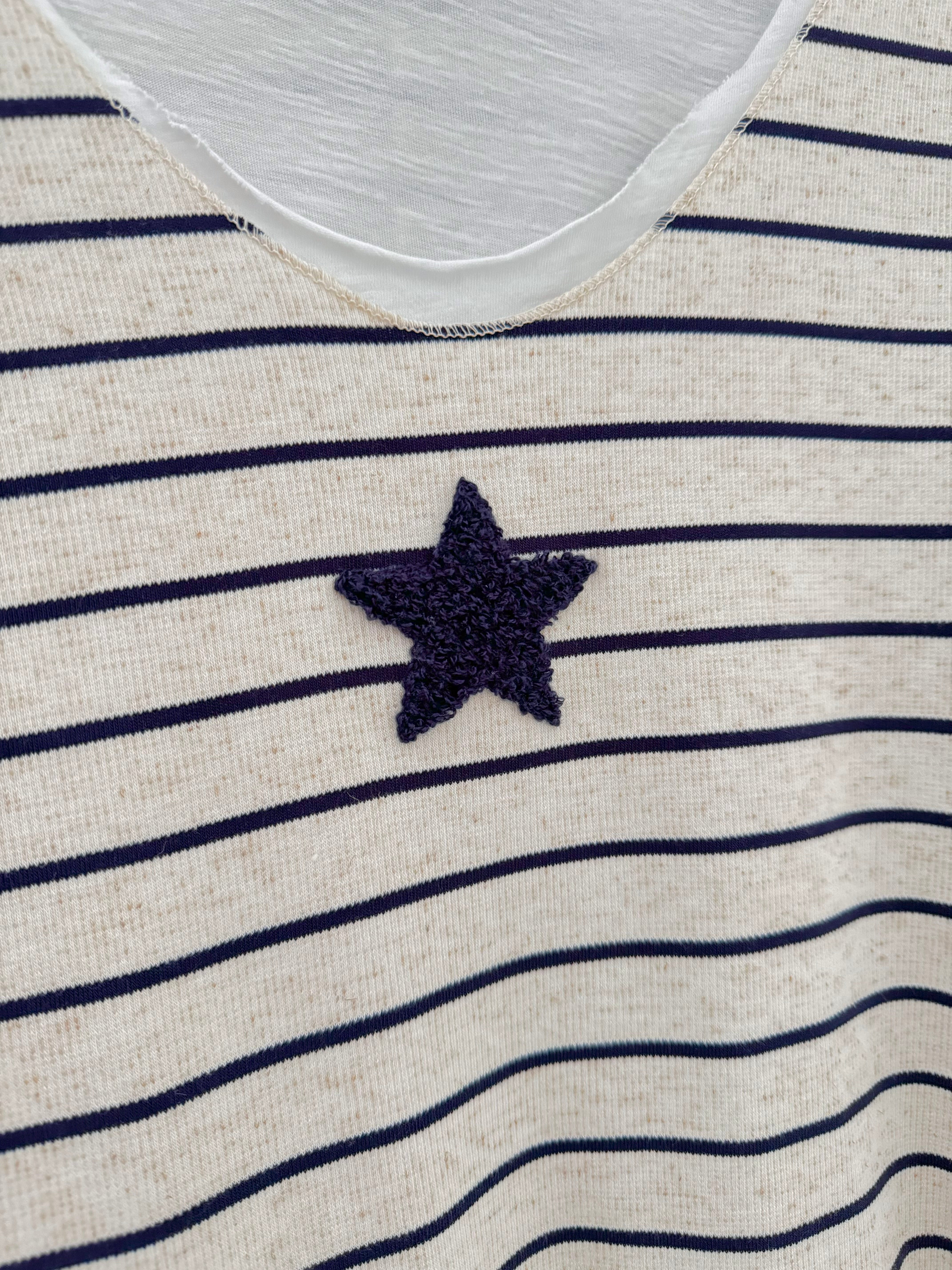 Star & Stripe Jumper in Ecru & Ink