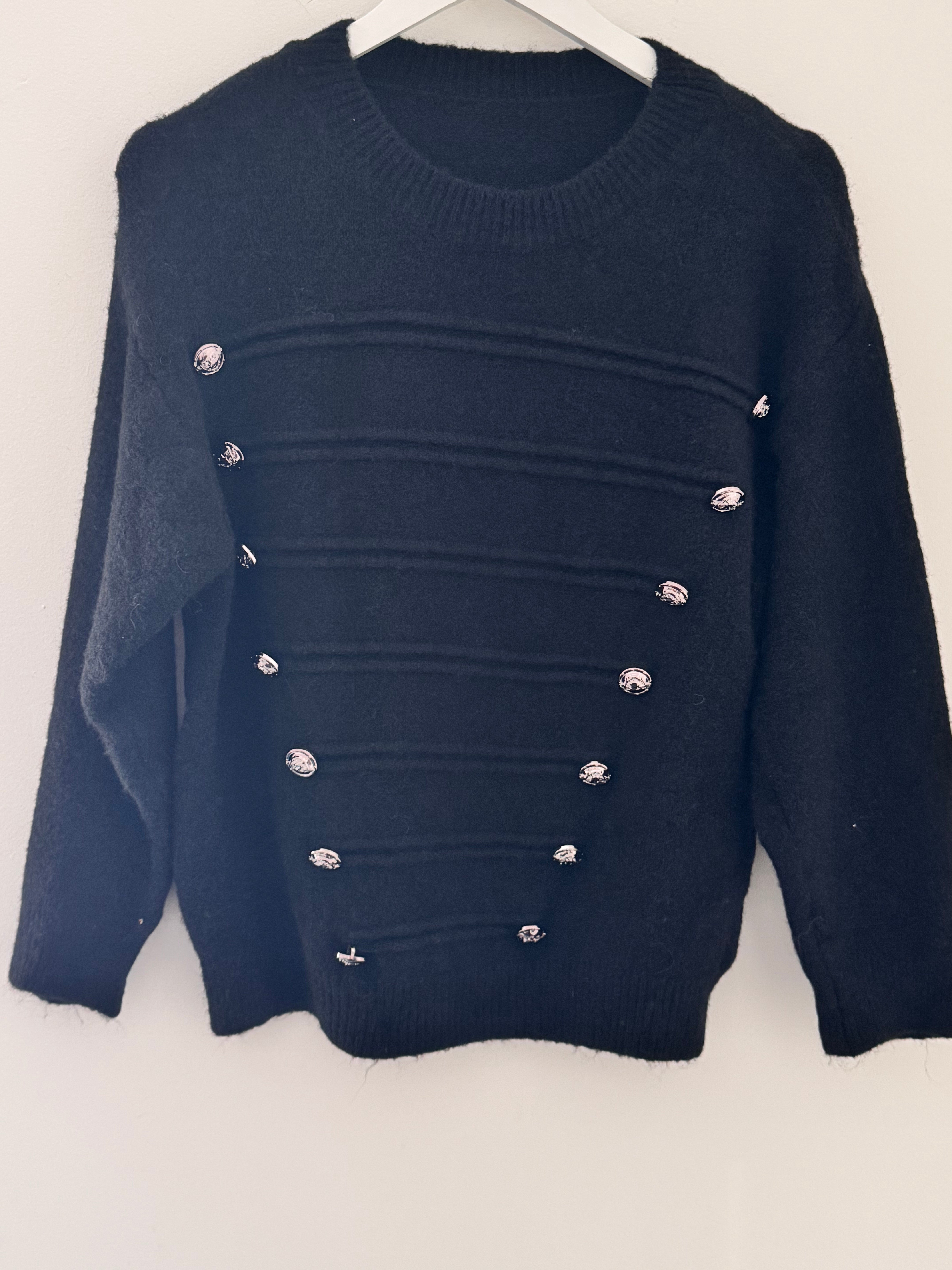 Soft Military Jumper in Black
