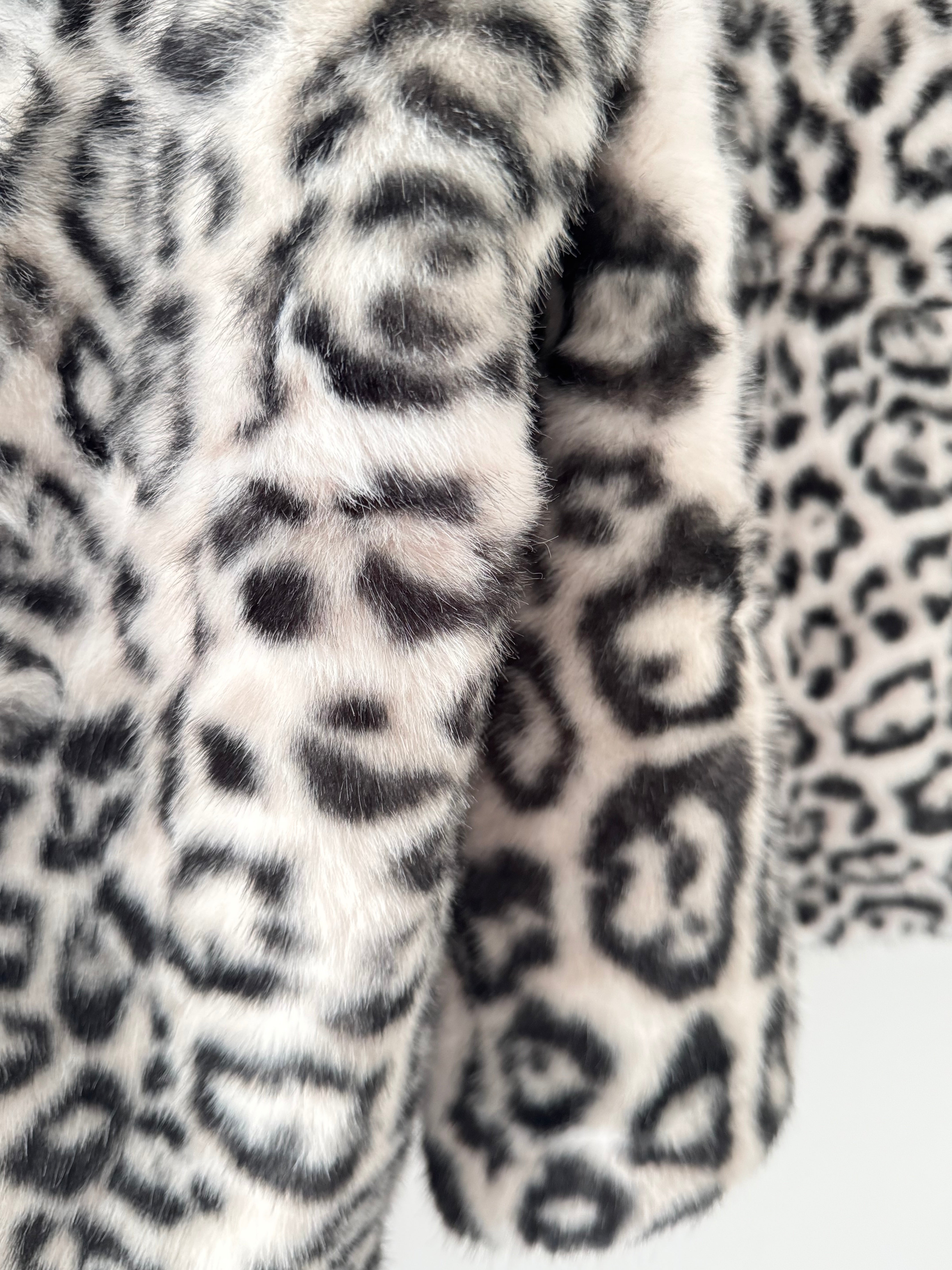 Snow Leopard Faux Fur Jacket