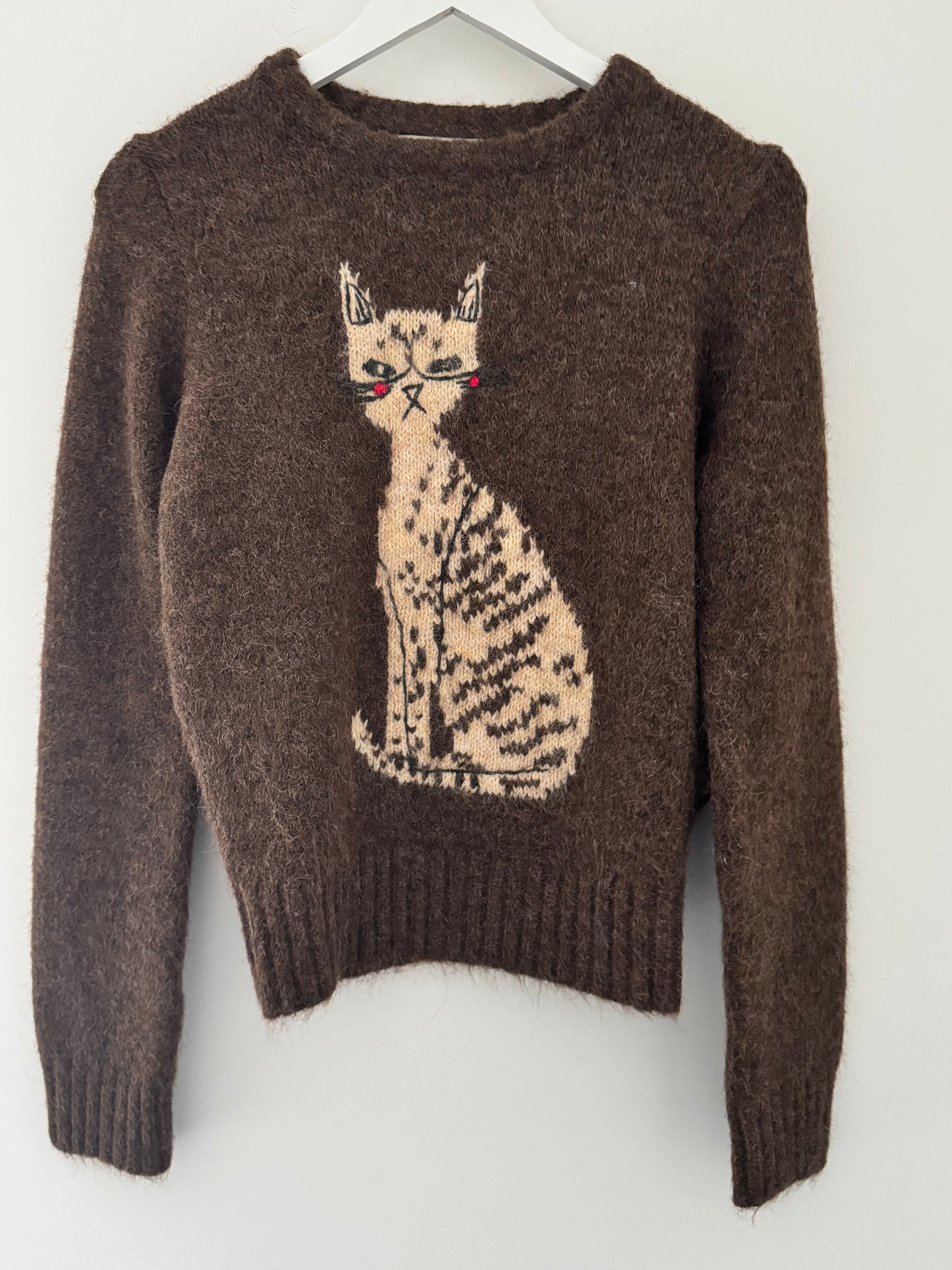 Luxe Jumper with Cat in Cocoa