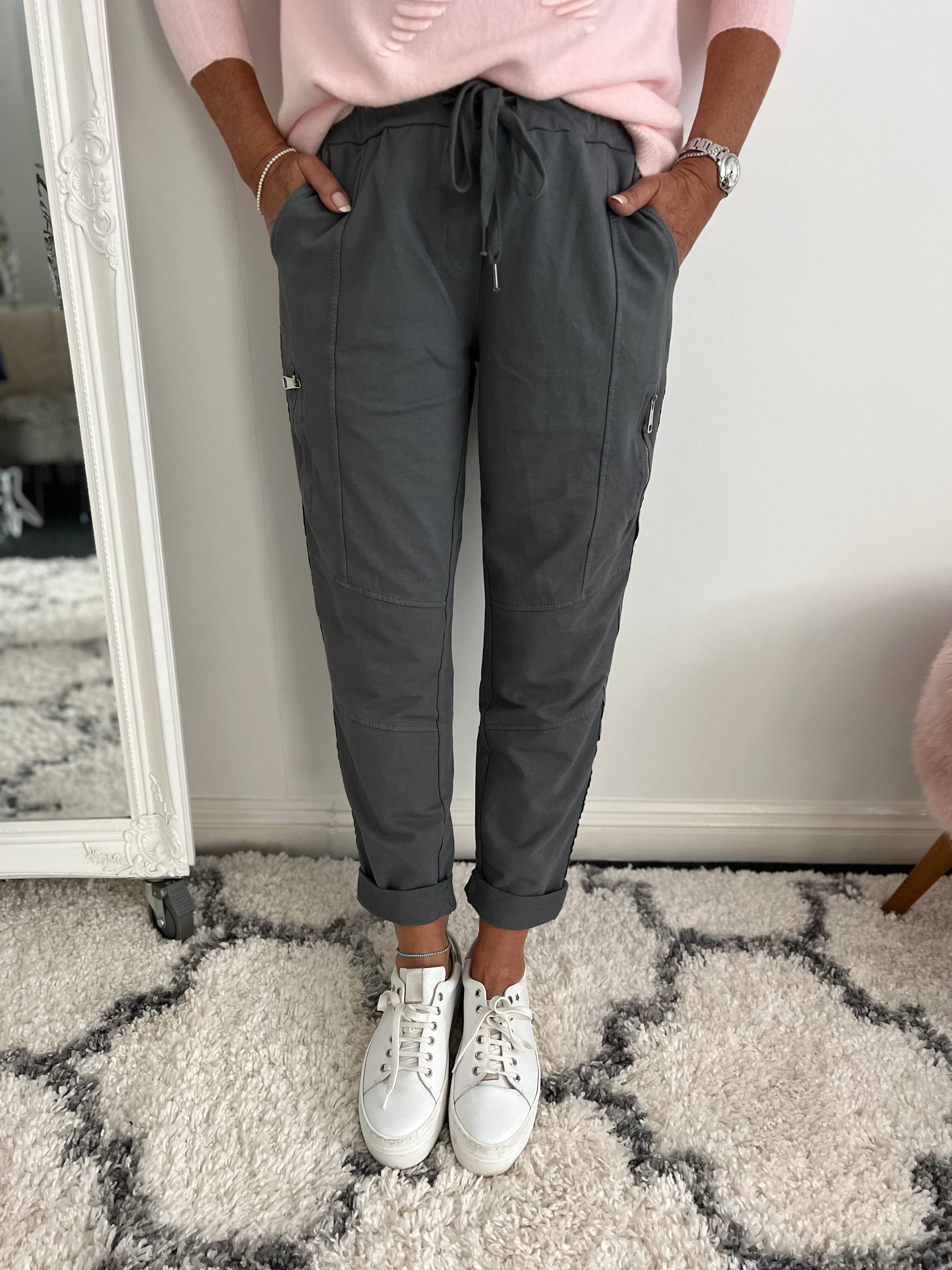 Jersey Stretch Joggers in Mid Grey