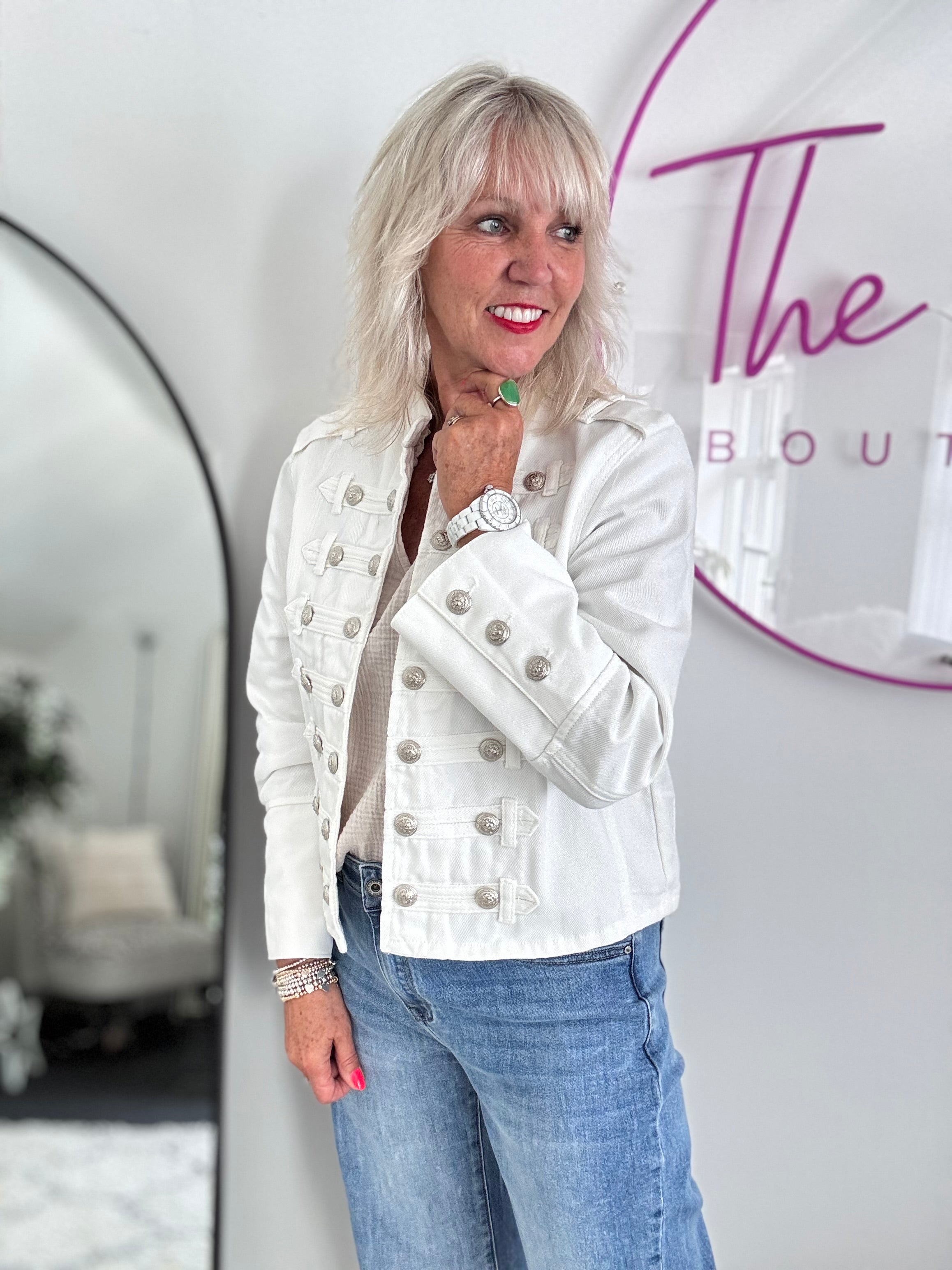 Military Jacket in Ivory