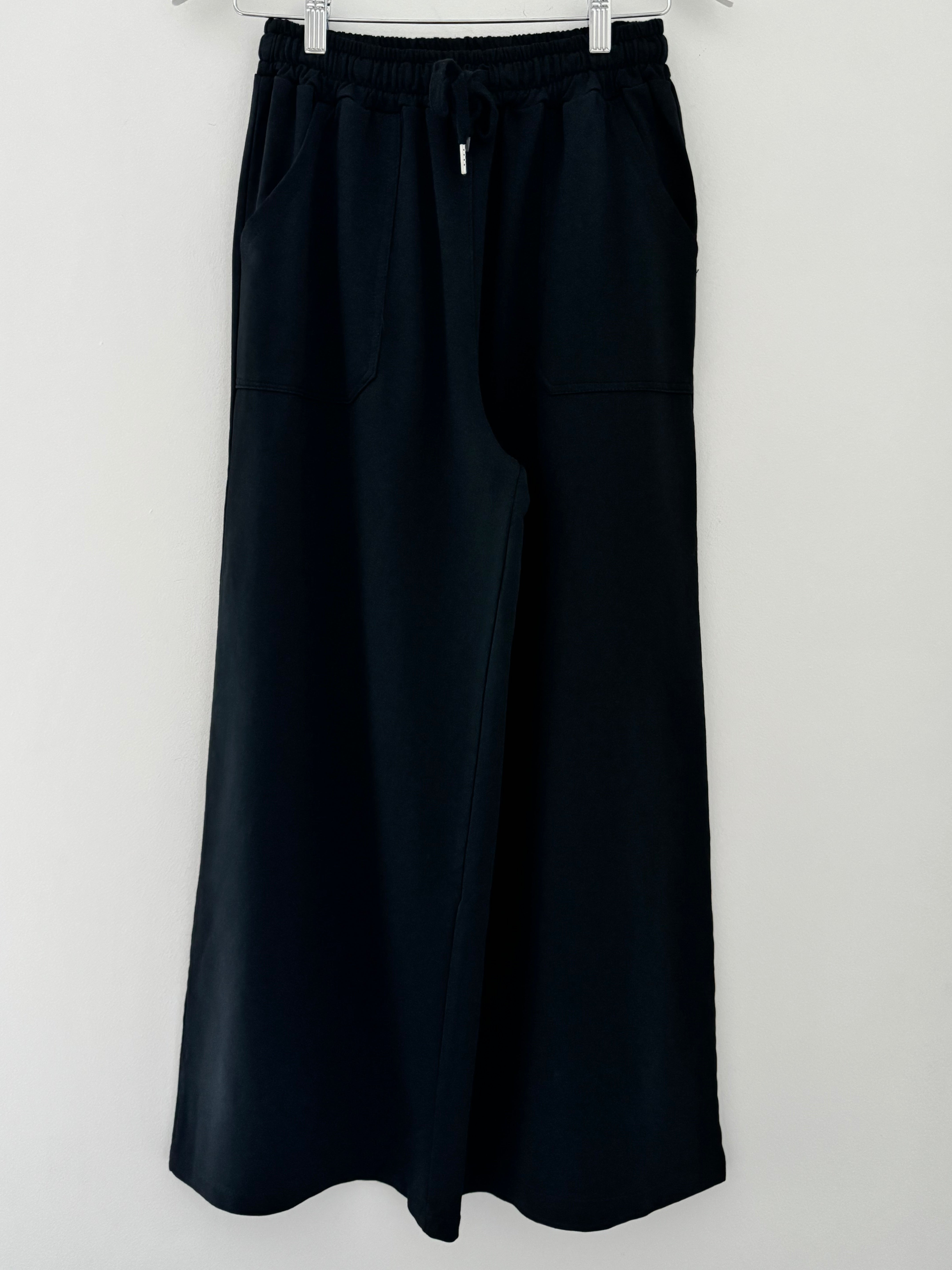 Stretch Jersey Trousers in Black