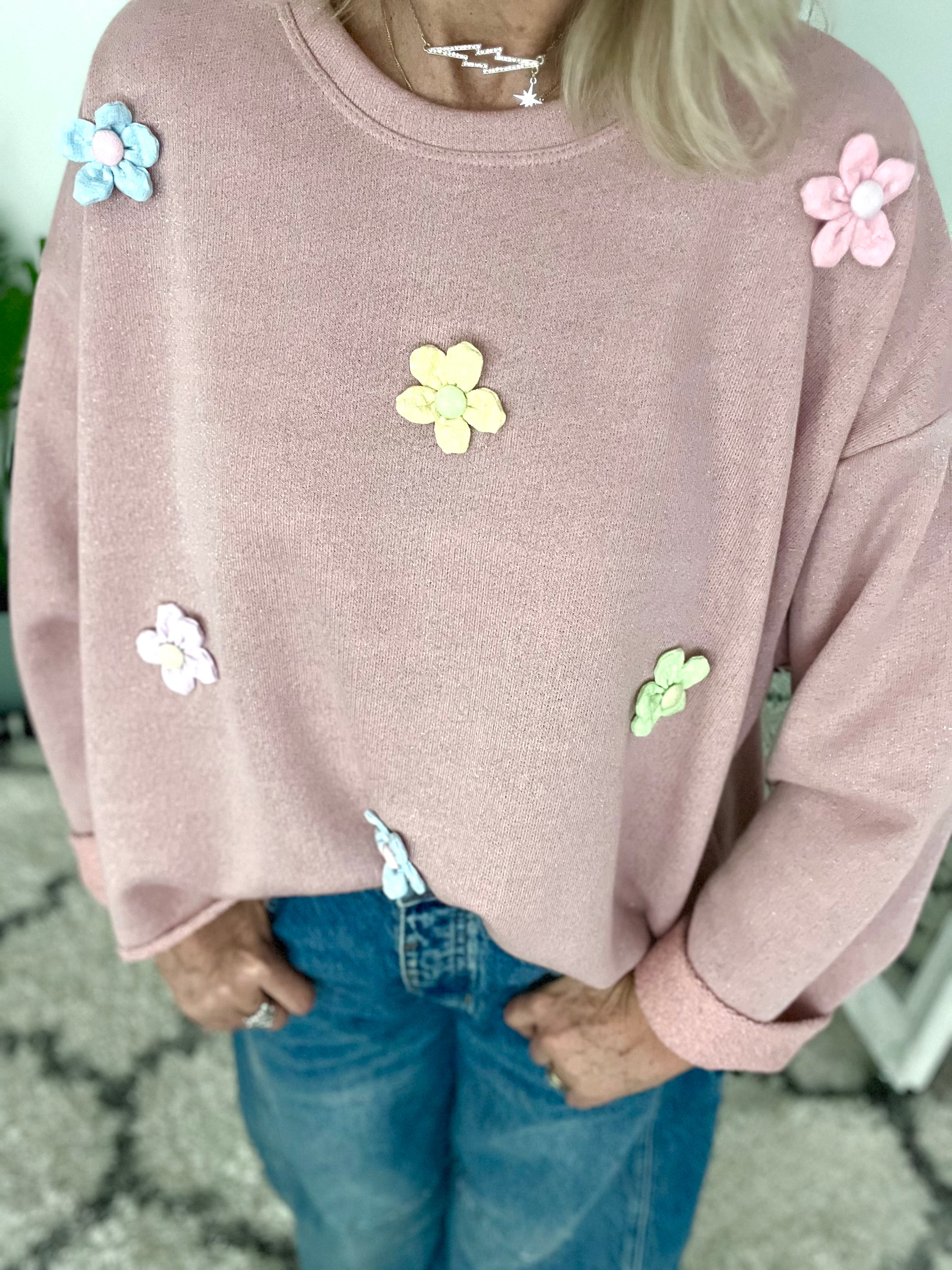 Floral Sweatshirt in Pink