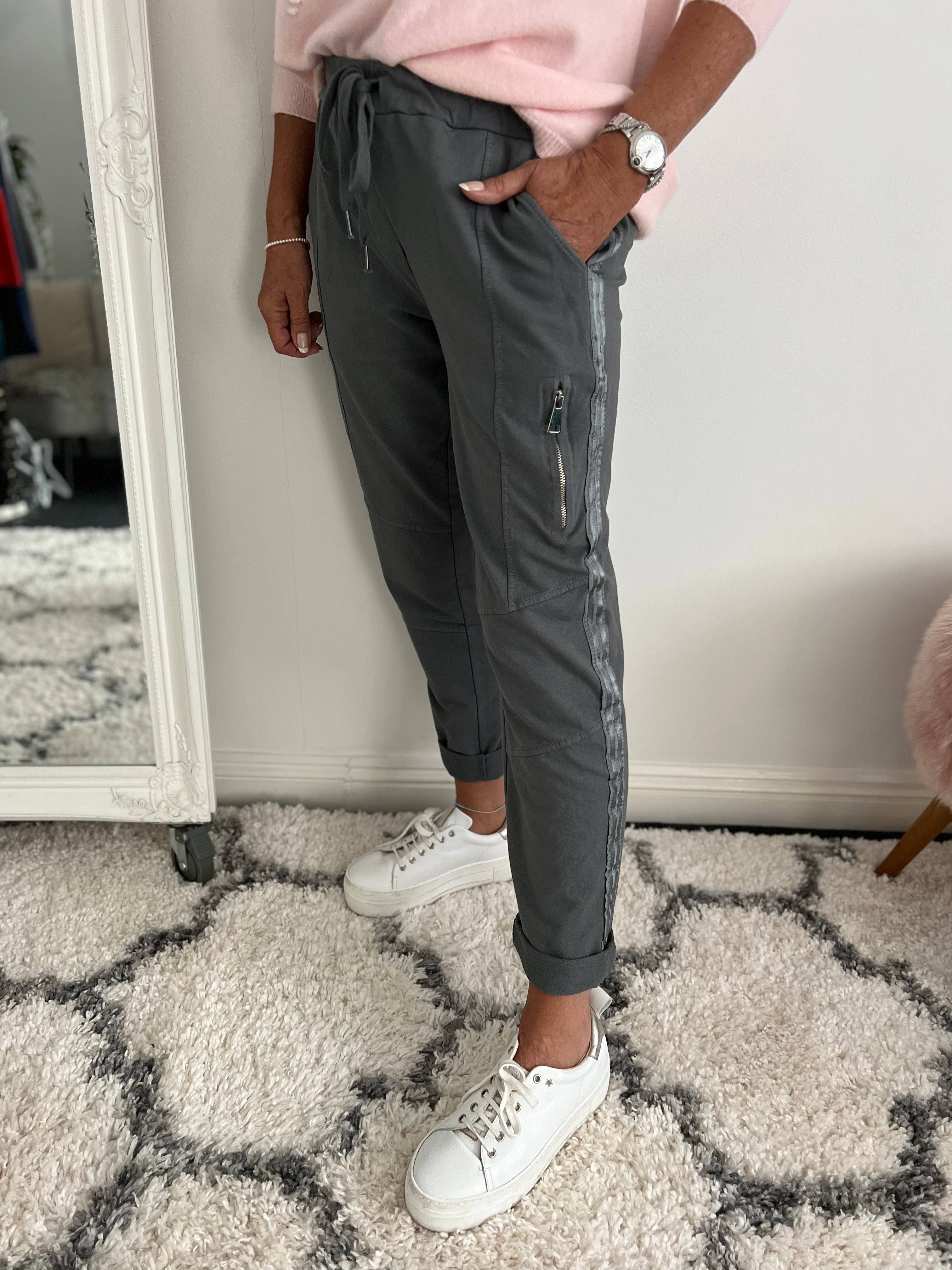 Jersey Stretch Joggers in Mid Grey