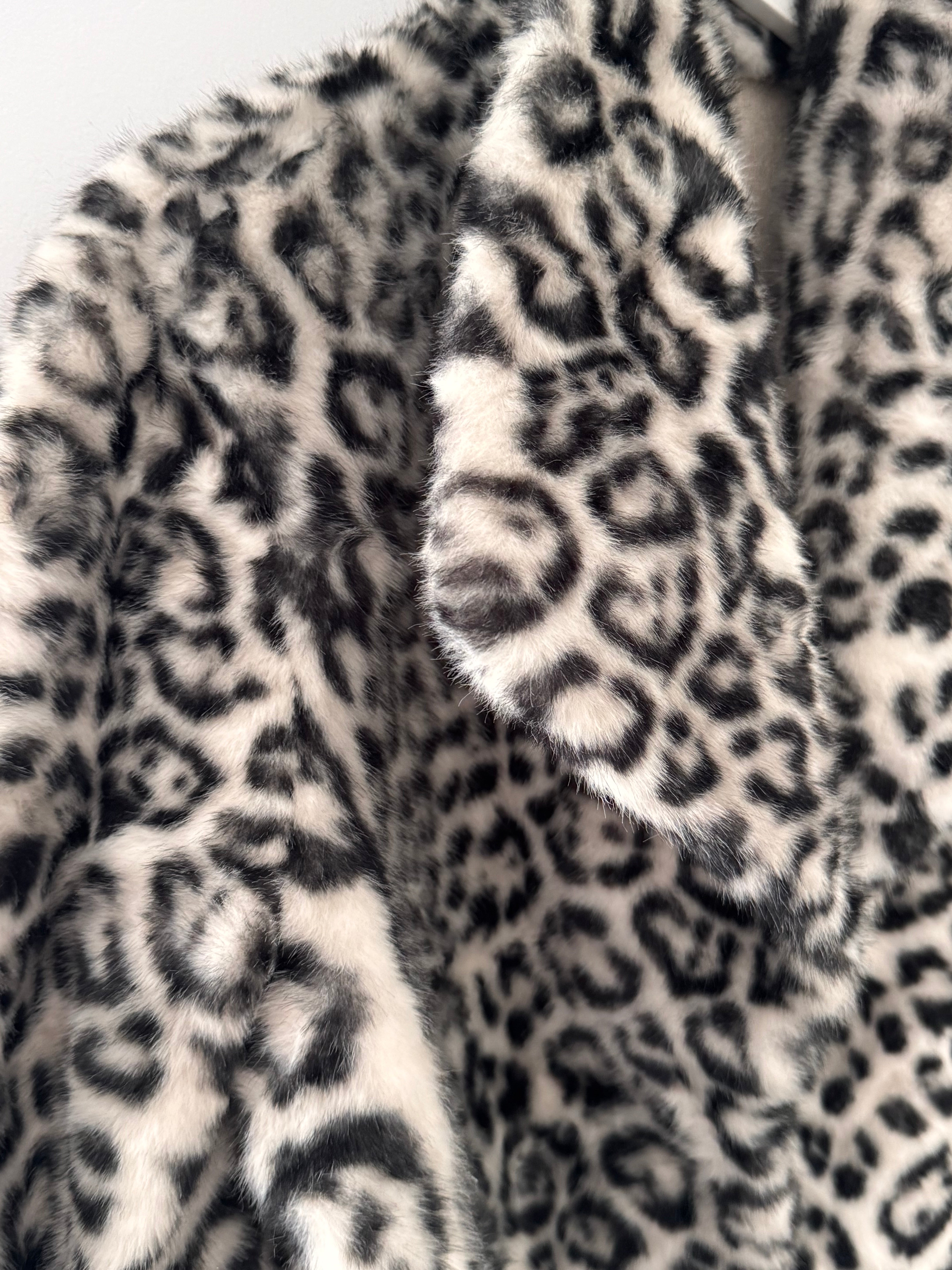 Snow Leopard Faux Fur Jacket