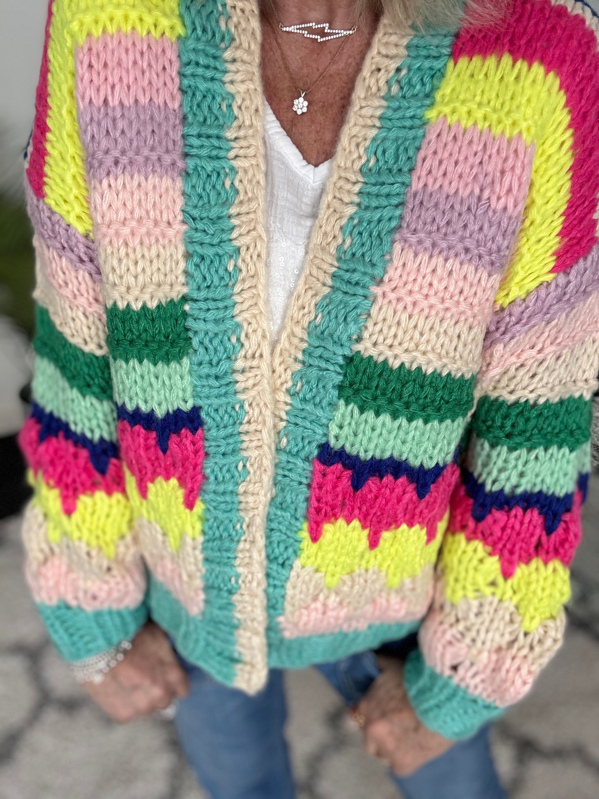 Handknitted Rainbow Cardigan