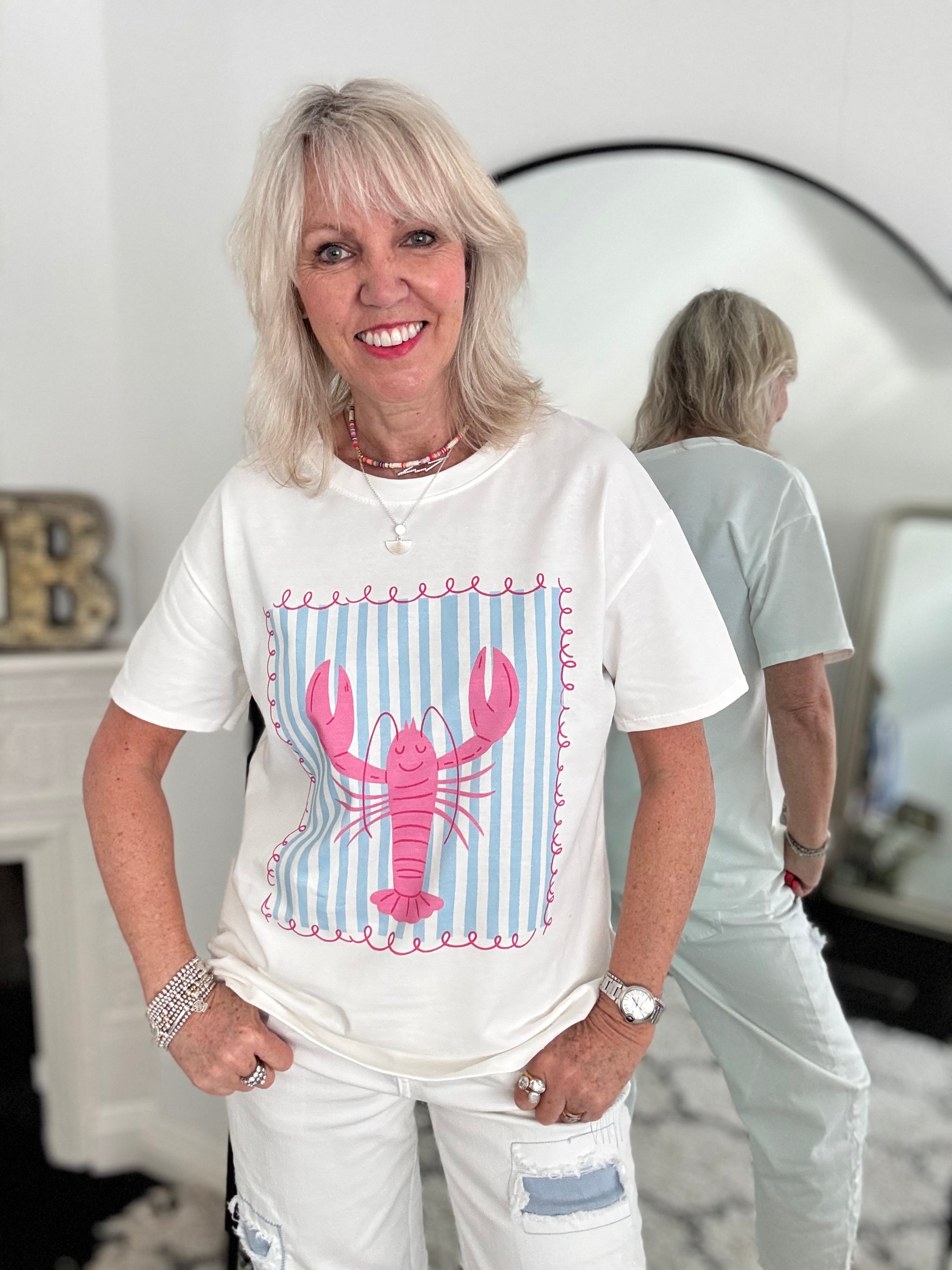 Luxe Lobster Tee in Ivory