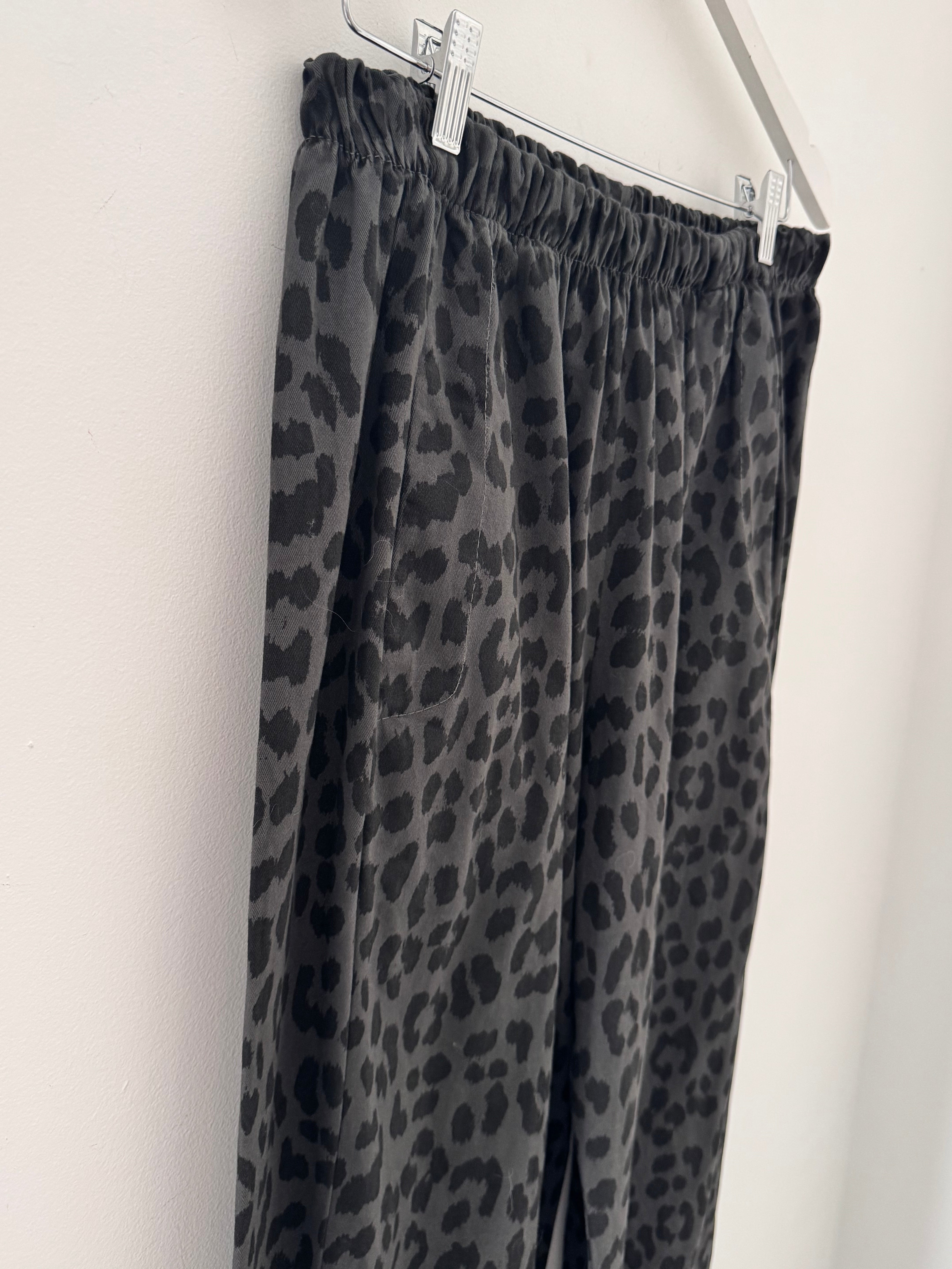 Animal Print Trousers in Charcoal Leopard