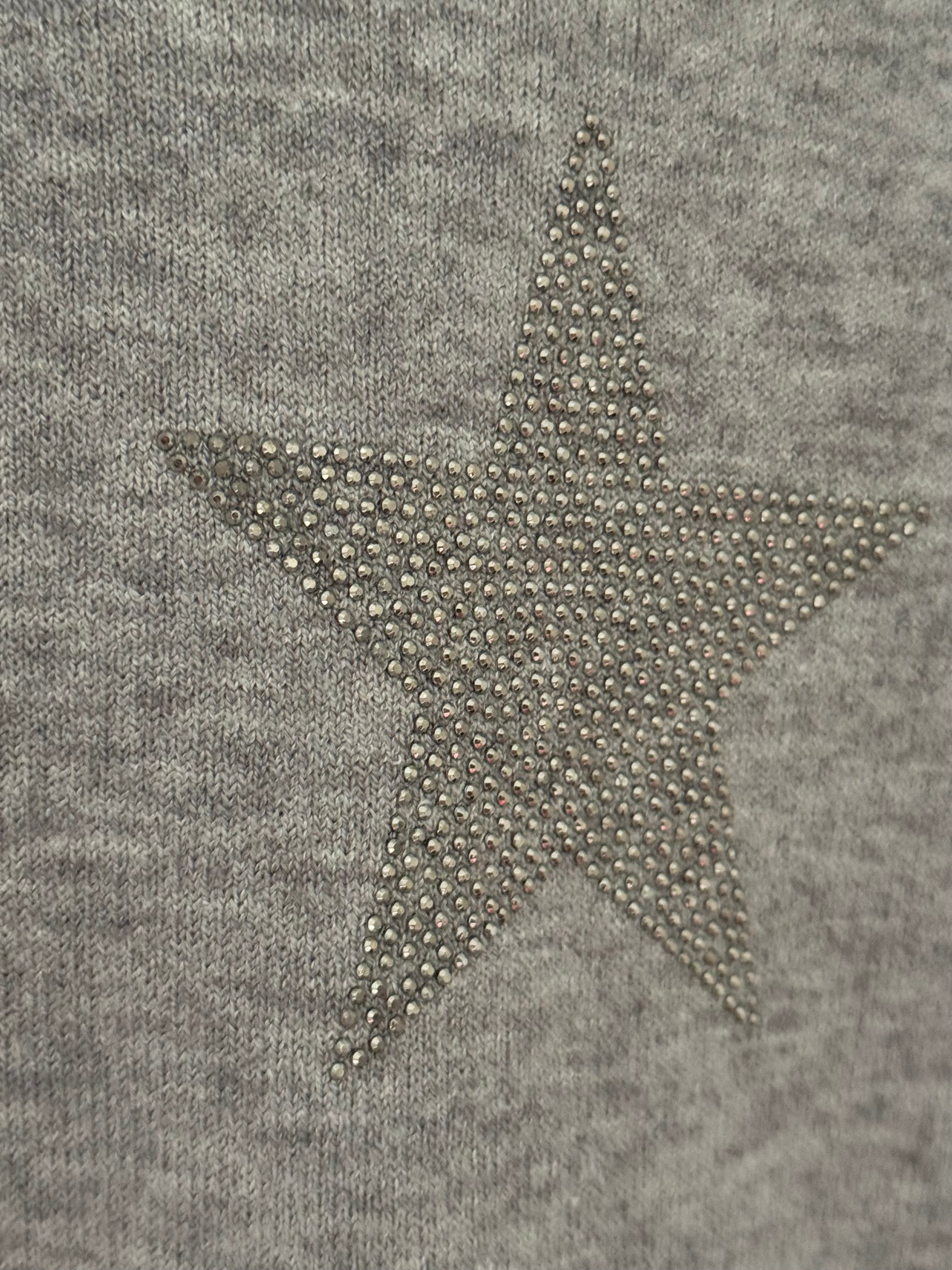 Lightweight Star Jumper in Marl Grey