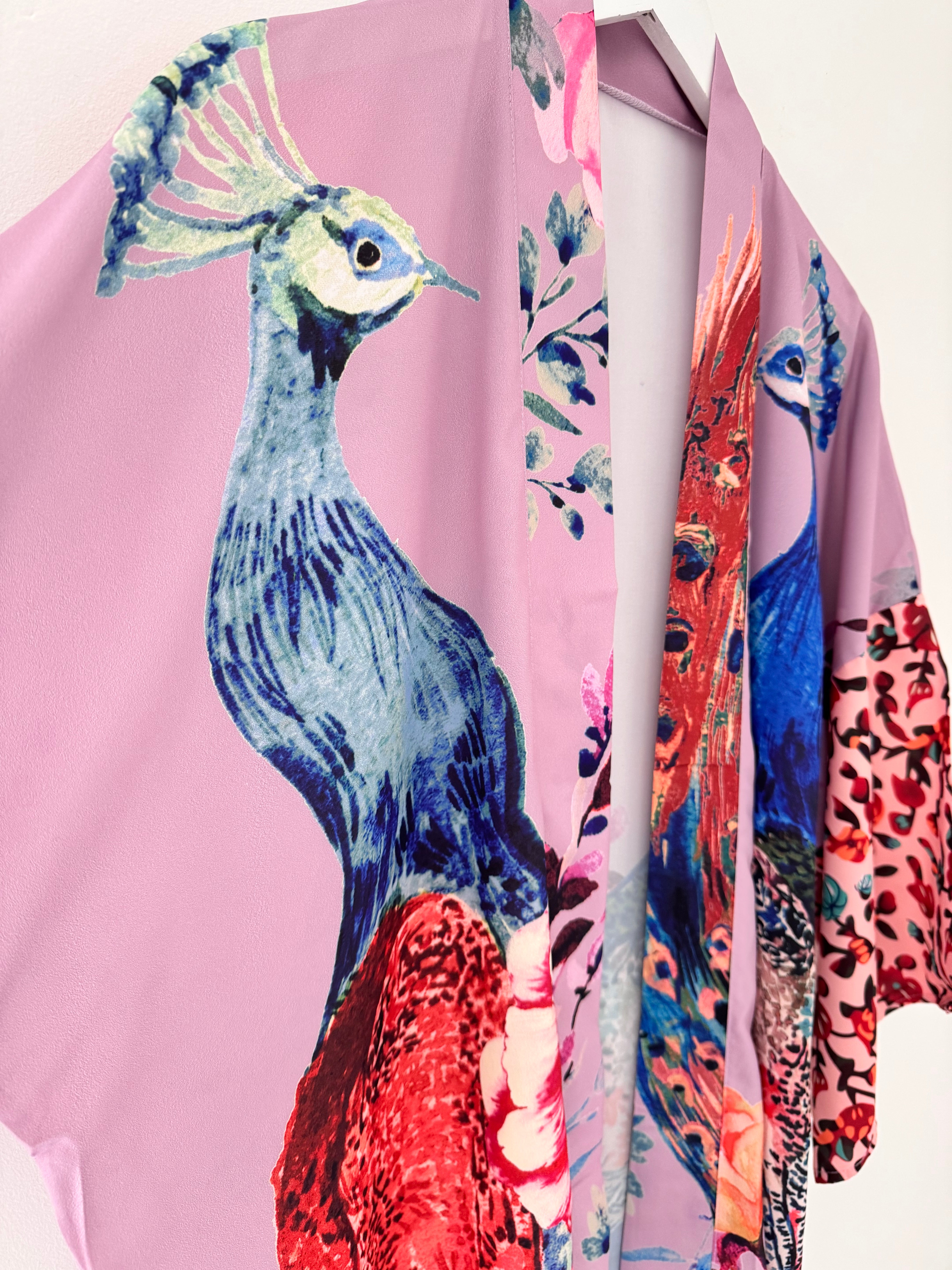 Silky Peacock Kimono