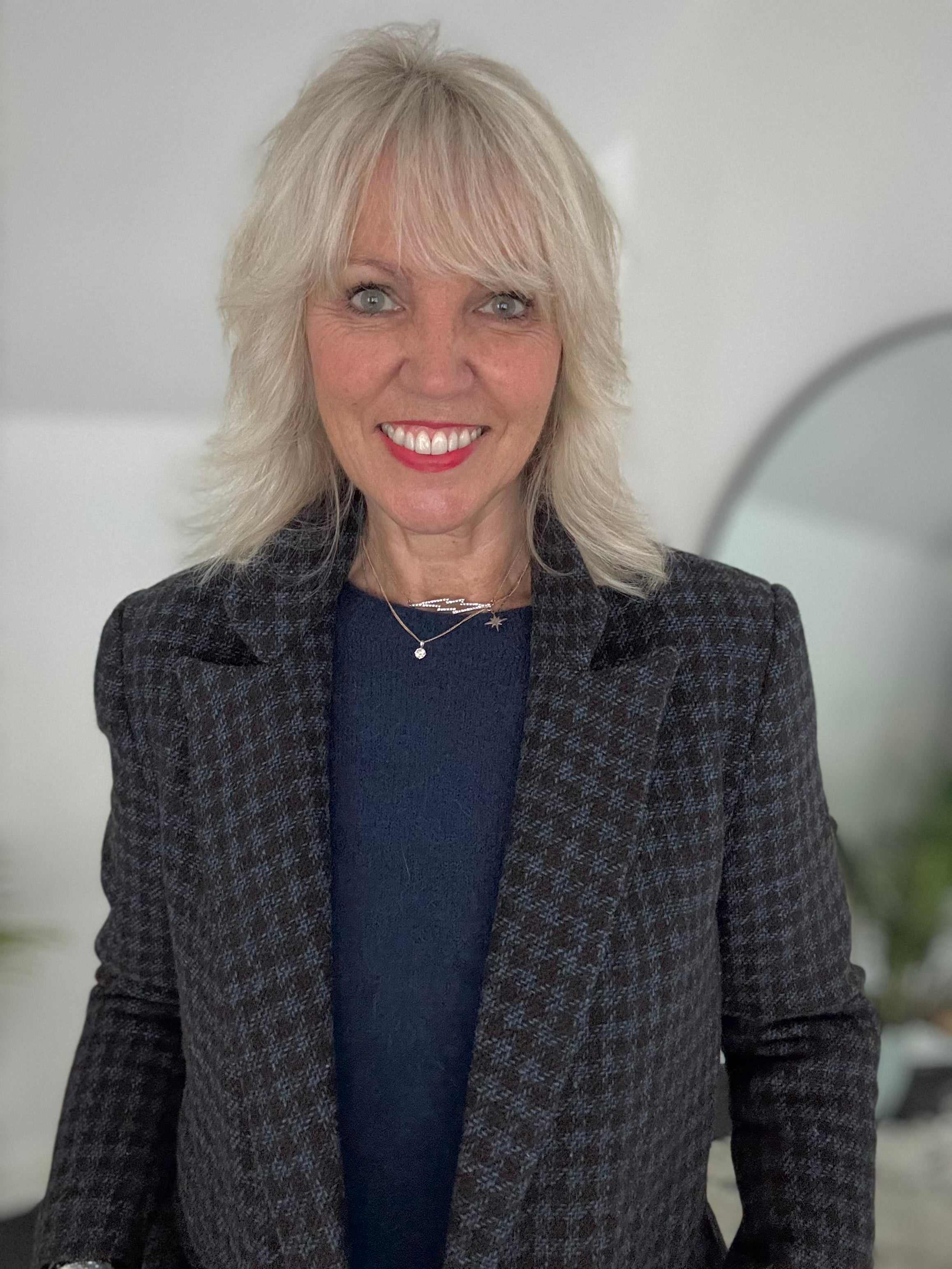 Luxe Tweed Jacket in Chocolate & Blue